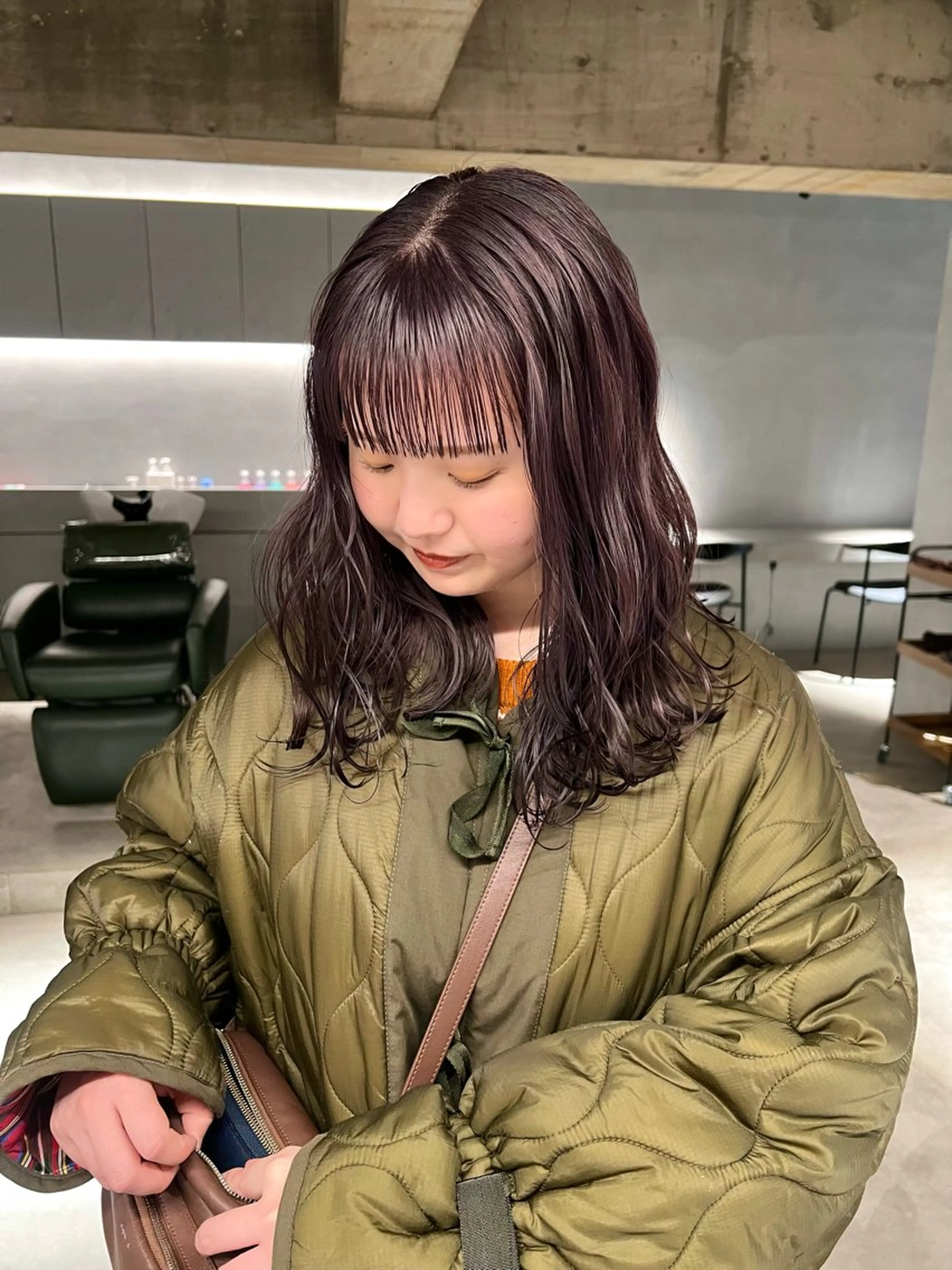 セミロング カラー カット ヘアカラー トリートメント 宮川 日菜子のヘアスタイル