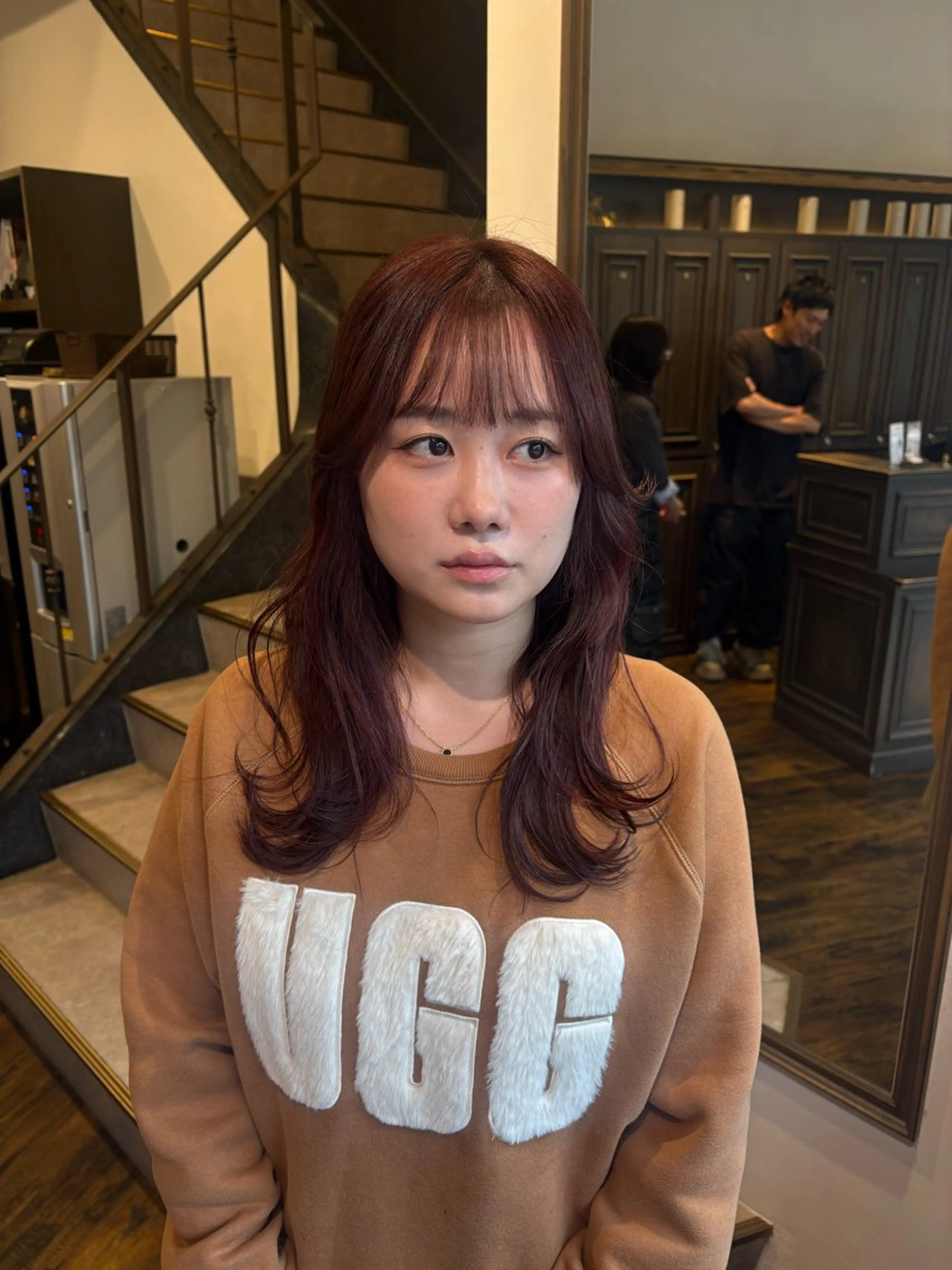 カラー ブラウンカラー ピンクカラー noa 似合わせ︰ 透明感︰韓国風のヘアスタイル