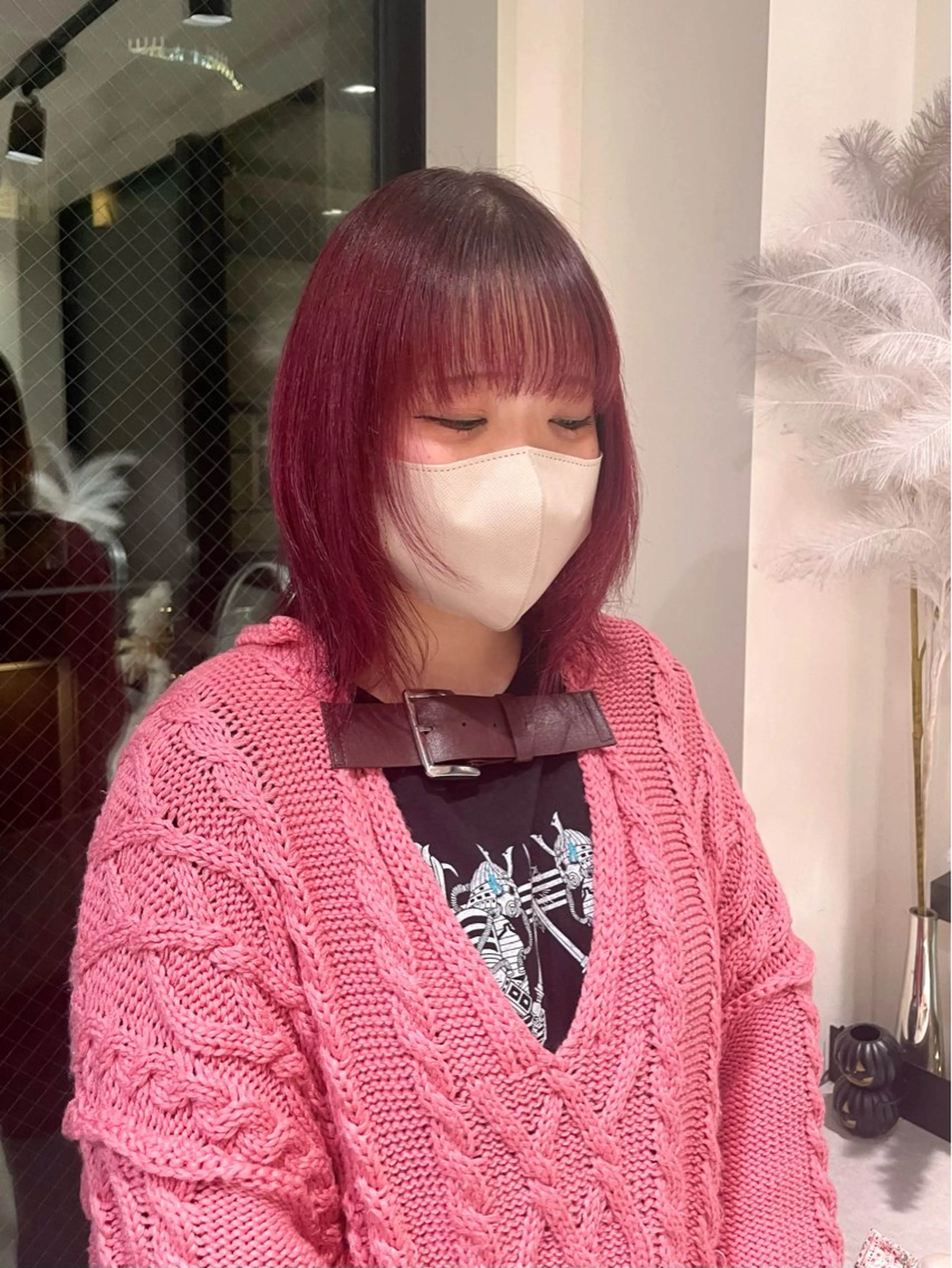 ミディアム カット ヘアカラー GO TODAY SHAiRE SALON 原宿本店所属・REINA/ブリーチ /ハイトーン/原宿のヘアスタイル