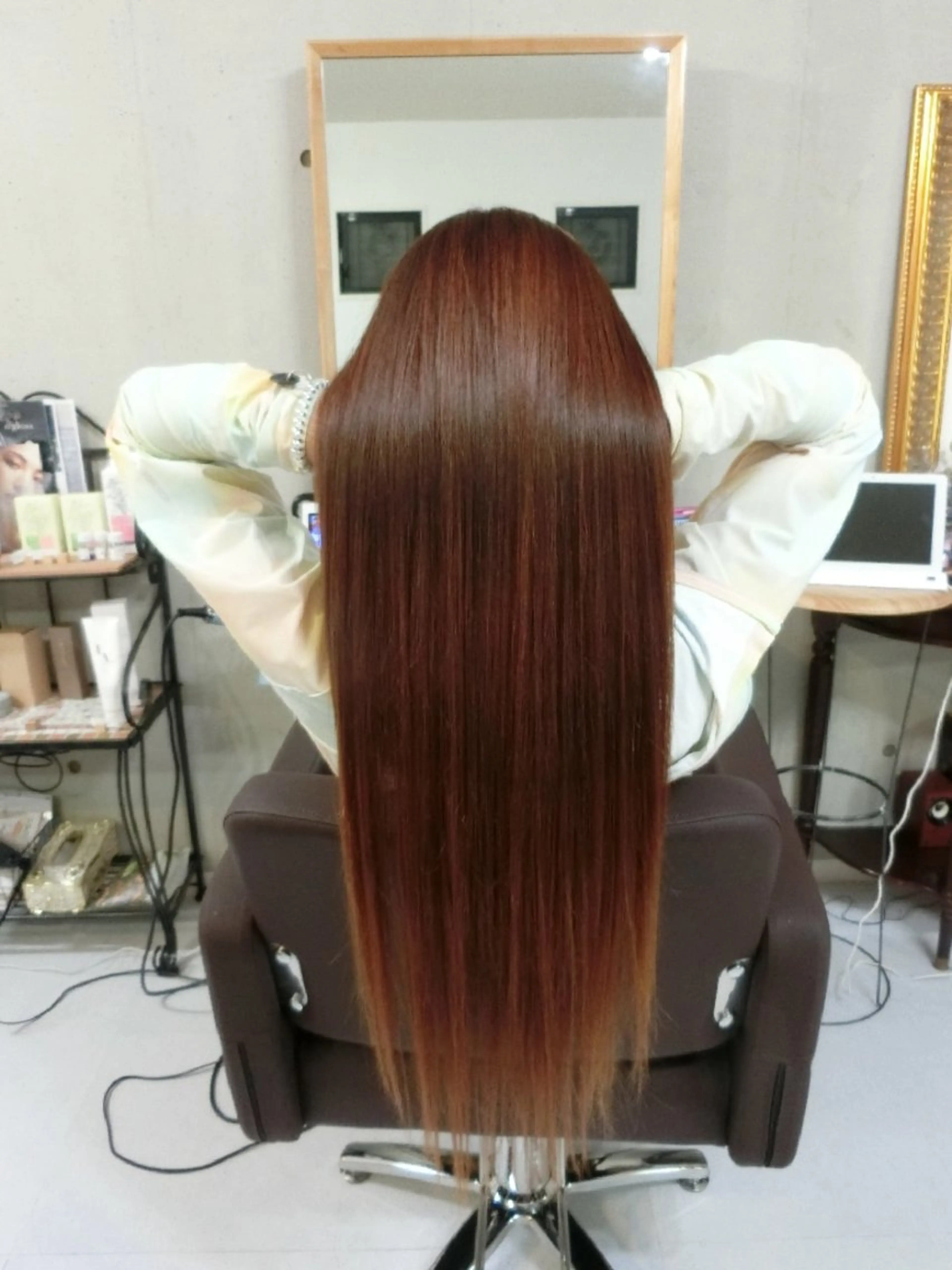 ロング カット 縮毛矯正 ma cherie 三浦直美のヘアスタイル