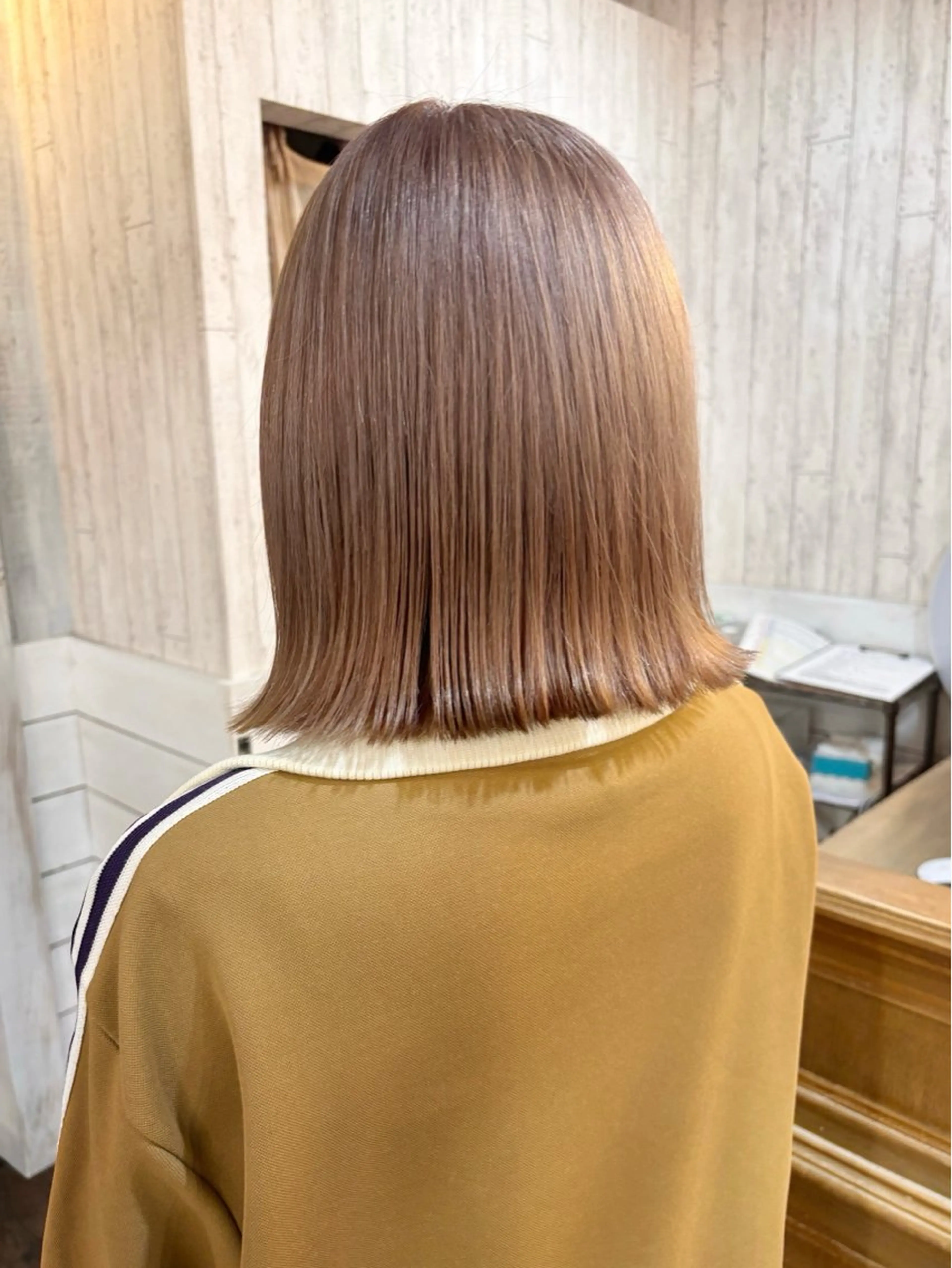 ミディアム ボブ ブリーチなし透明感 カラー✳︎ayaneのヘアスタイル