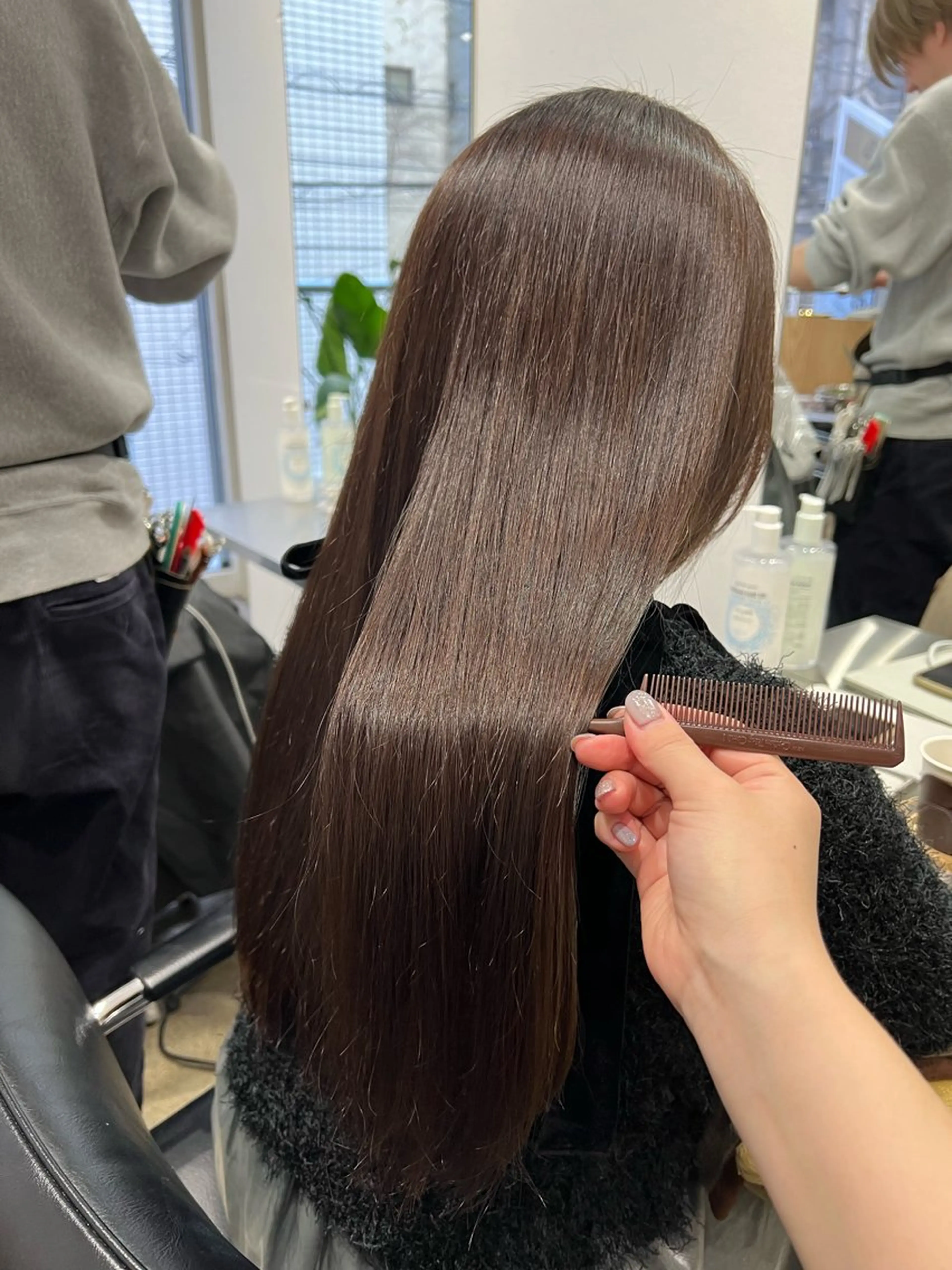 ロング カラー パーマ 髪質改善 ストレートパーマ ヘアカラー 縮毛矯正 トリートメント ✨髪質改善矯正× ブリーチ✨YU-KIのヘアスタイル