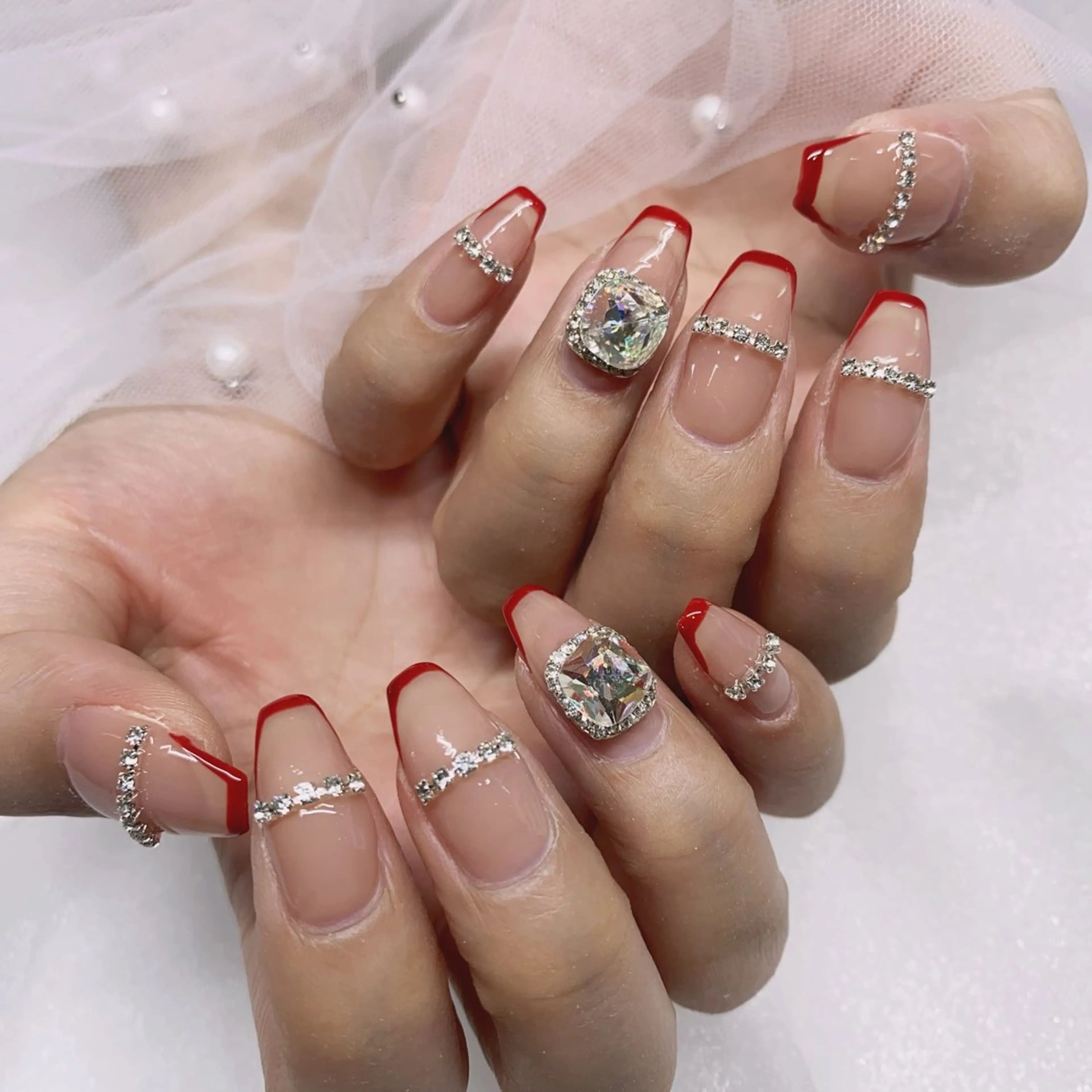 ネイル 長さ出し ジェルネイル キラキラネイル 大理石ネイル(マーブル) ニュアンスネイル Morpho nailのネイルデザイン