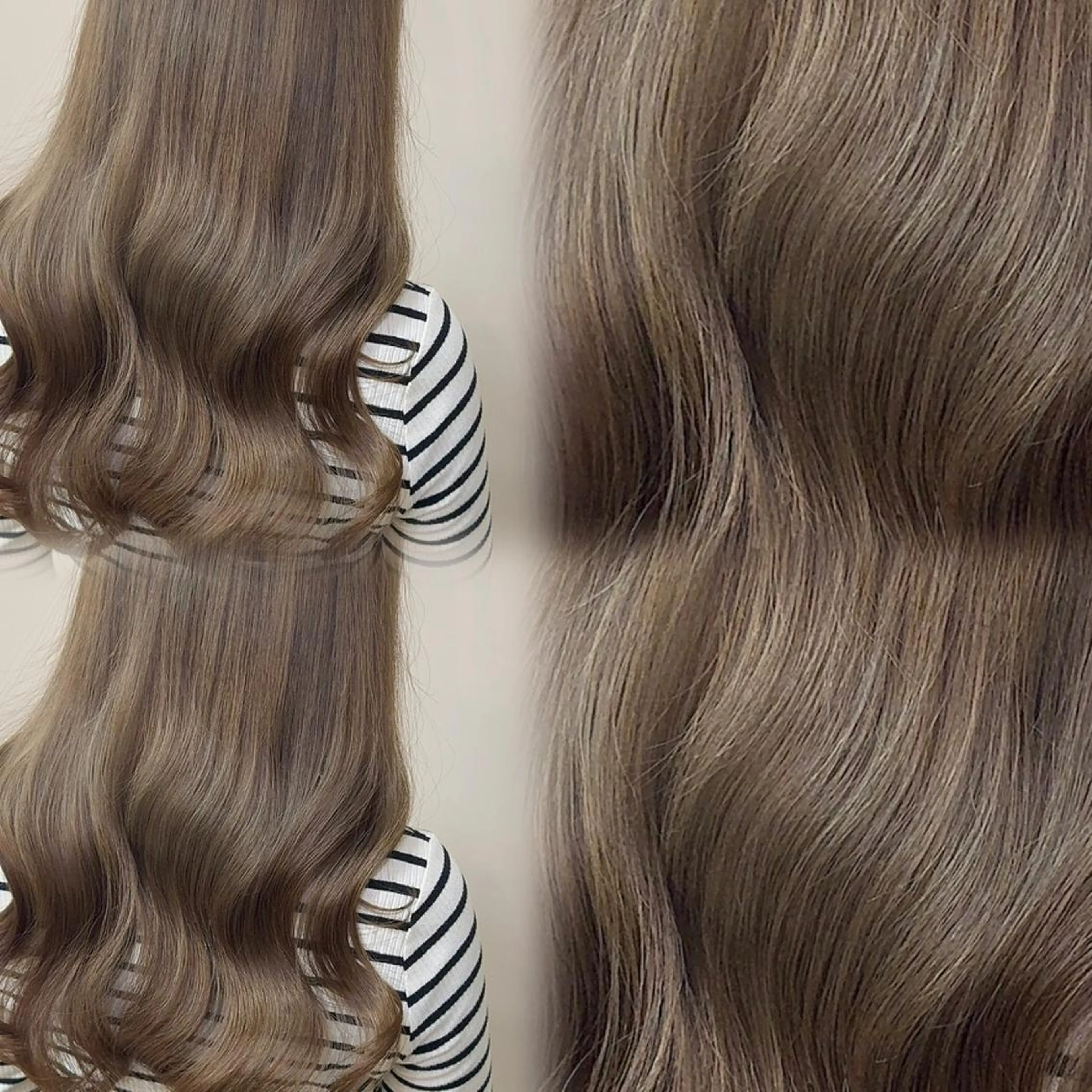 ミディアム カラー ベージュカラー ブリーチ 透明感カラー ダブルカラー ブリーチなしカラー カット ヘアカラー トリートメント 髪質改善ミルクティー SATSUKI🌼.のヘアスタイル