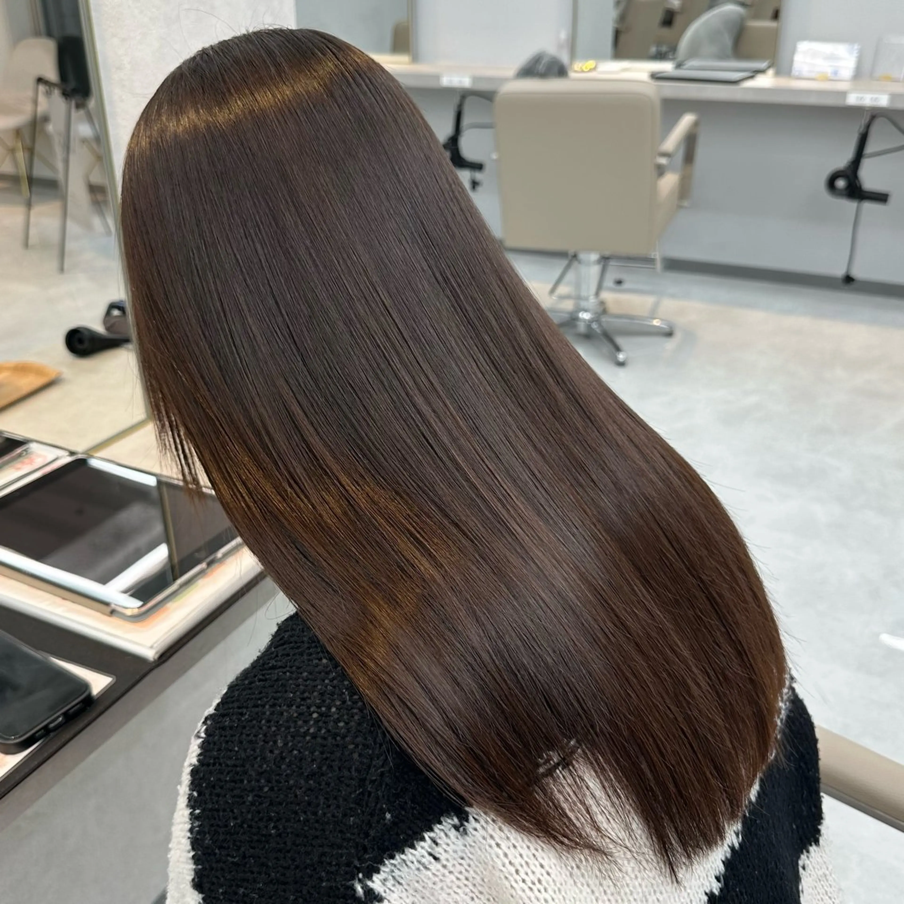 ロング 縮毛矯正 佐々木 玲のヘアスタイル