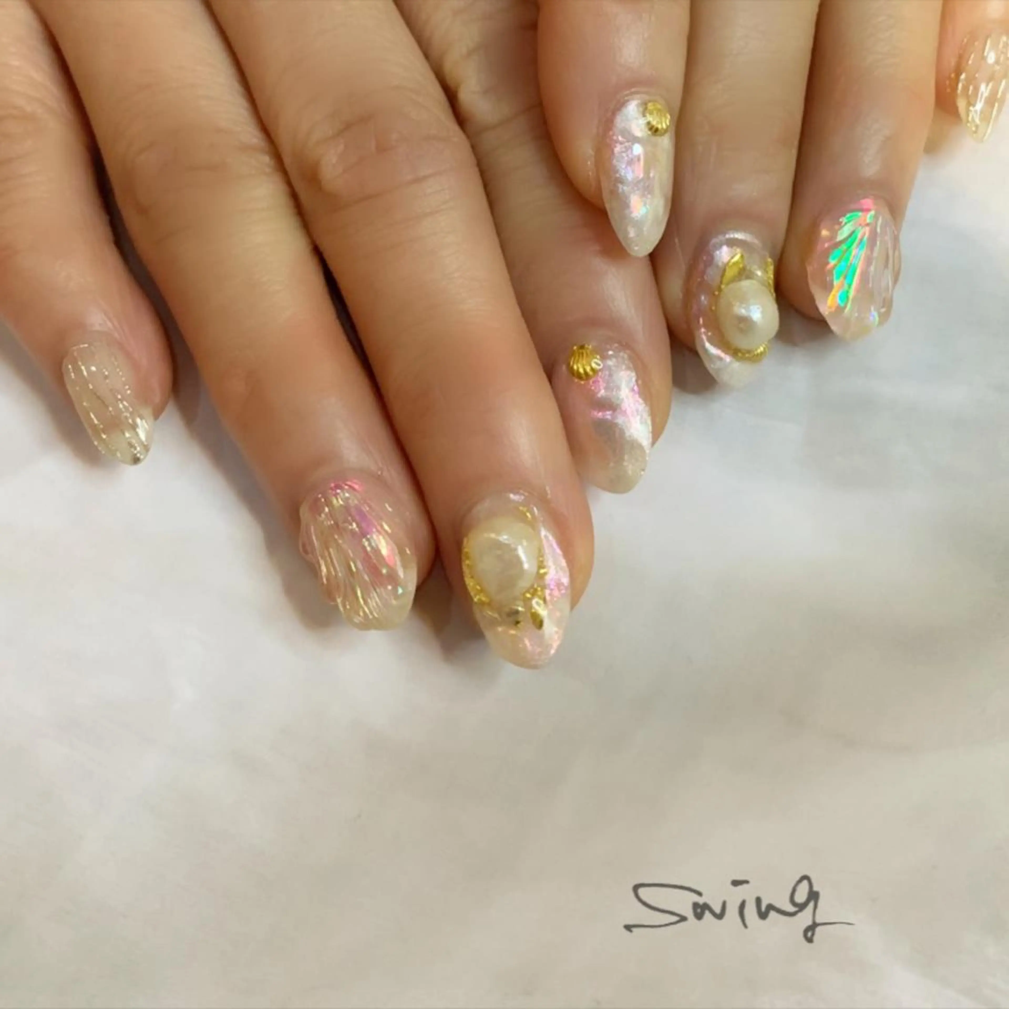 ネイル 氷ネイル・うるうるネイル SWING Nail Salon所属・Yoshida Takakoのネイルデザイン
