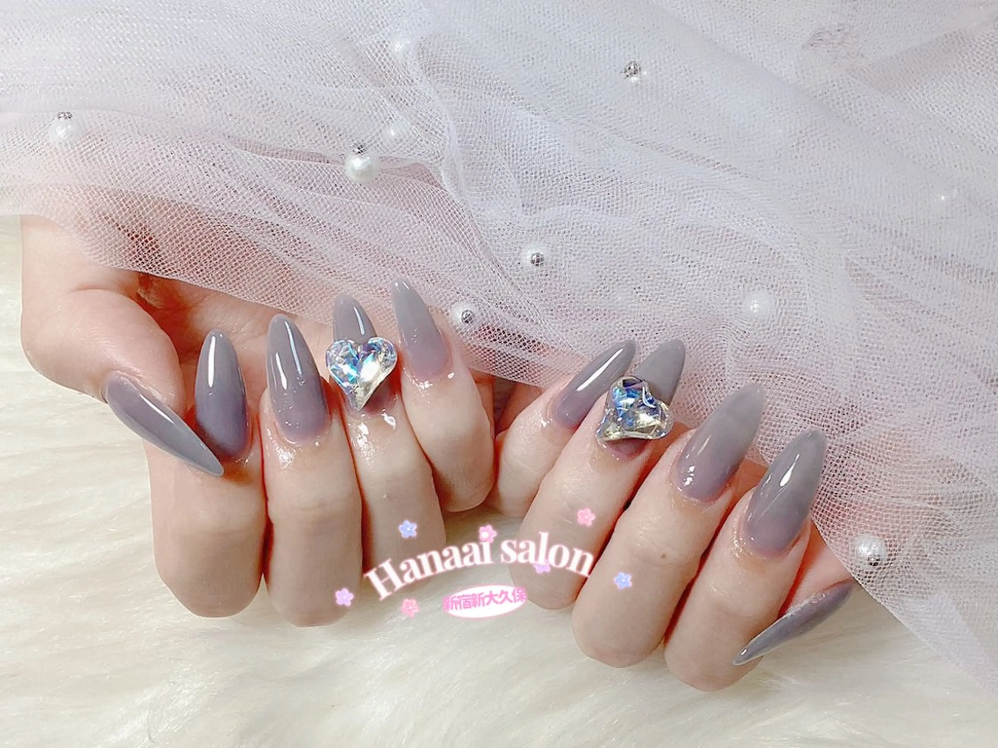 セミロング ハンドネイル Hanaai Salon新大久保店のネイルデザイン