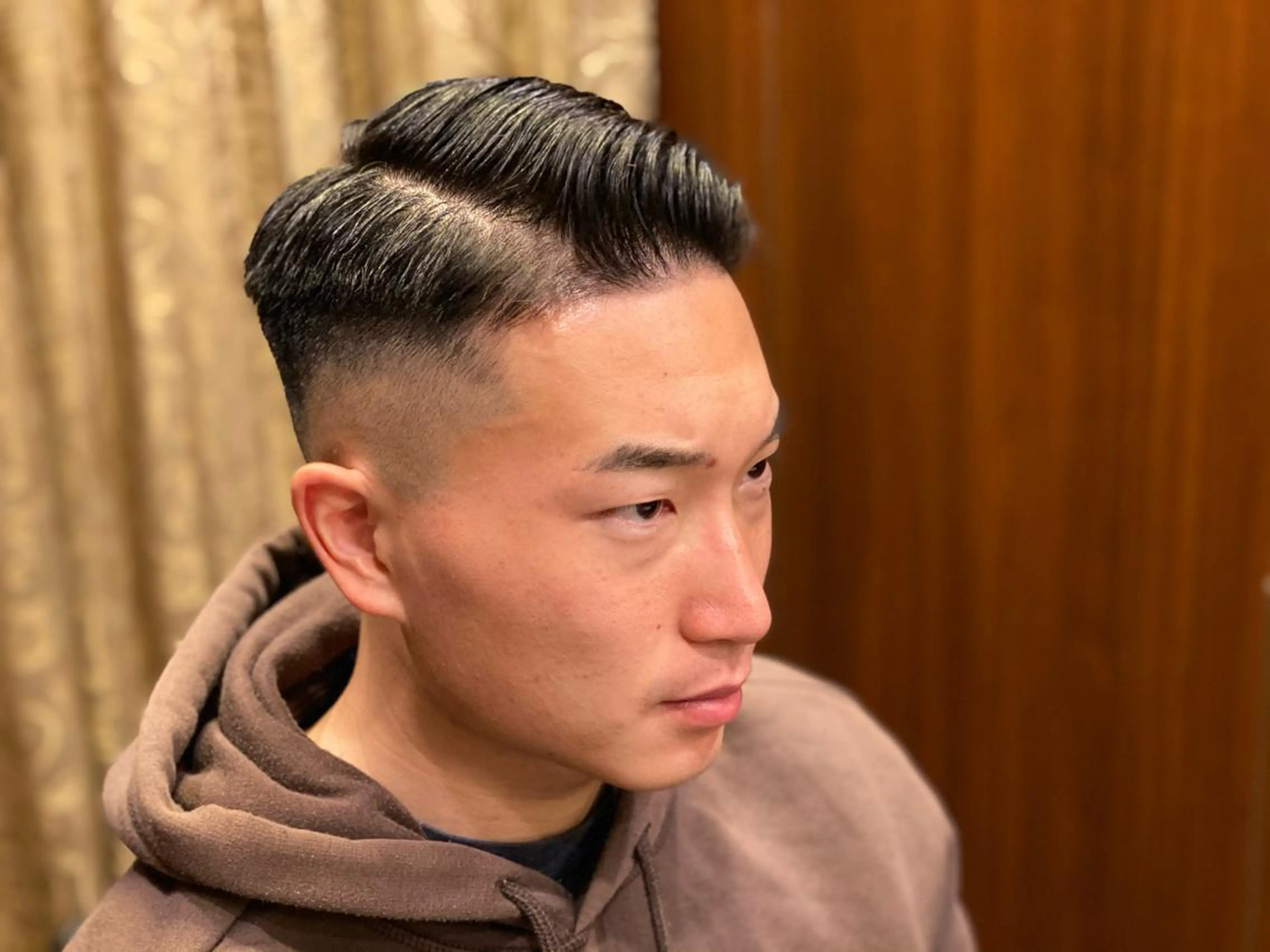 ショート メンズ フェードカット 七三 浅見 天翔のヘアスタイル