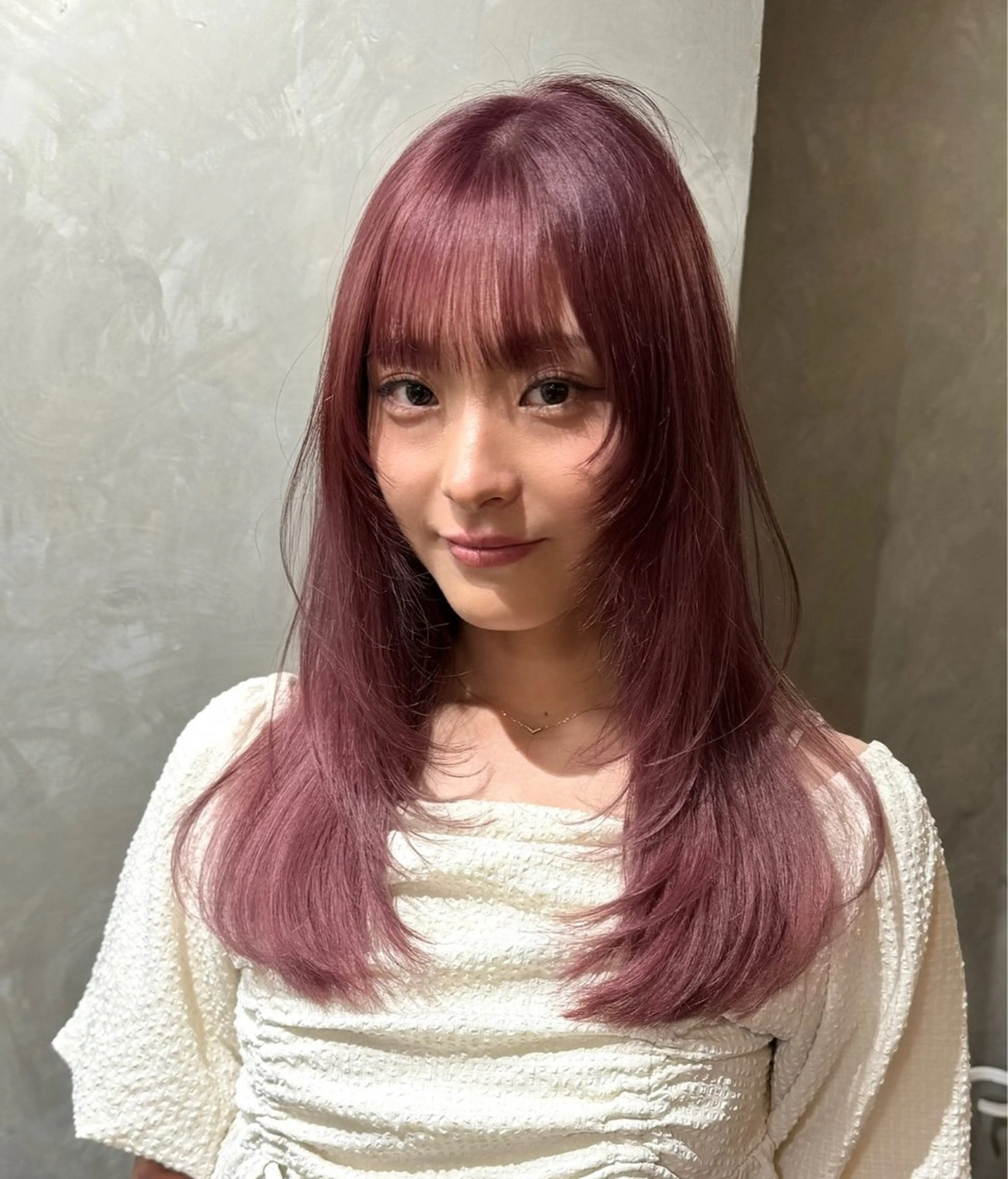 ロング ピンクラベンダー カット ヘアカラー トリートメント 清水 健吏/ 韓国ヘア/レイヤーのヘアスタイル