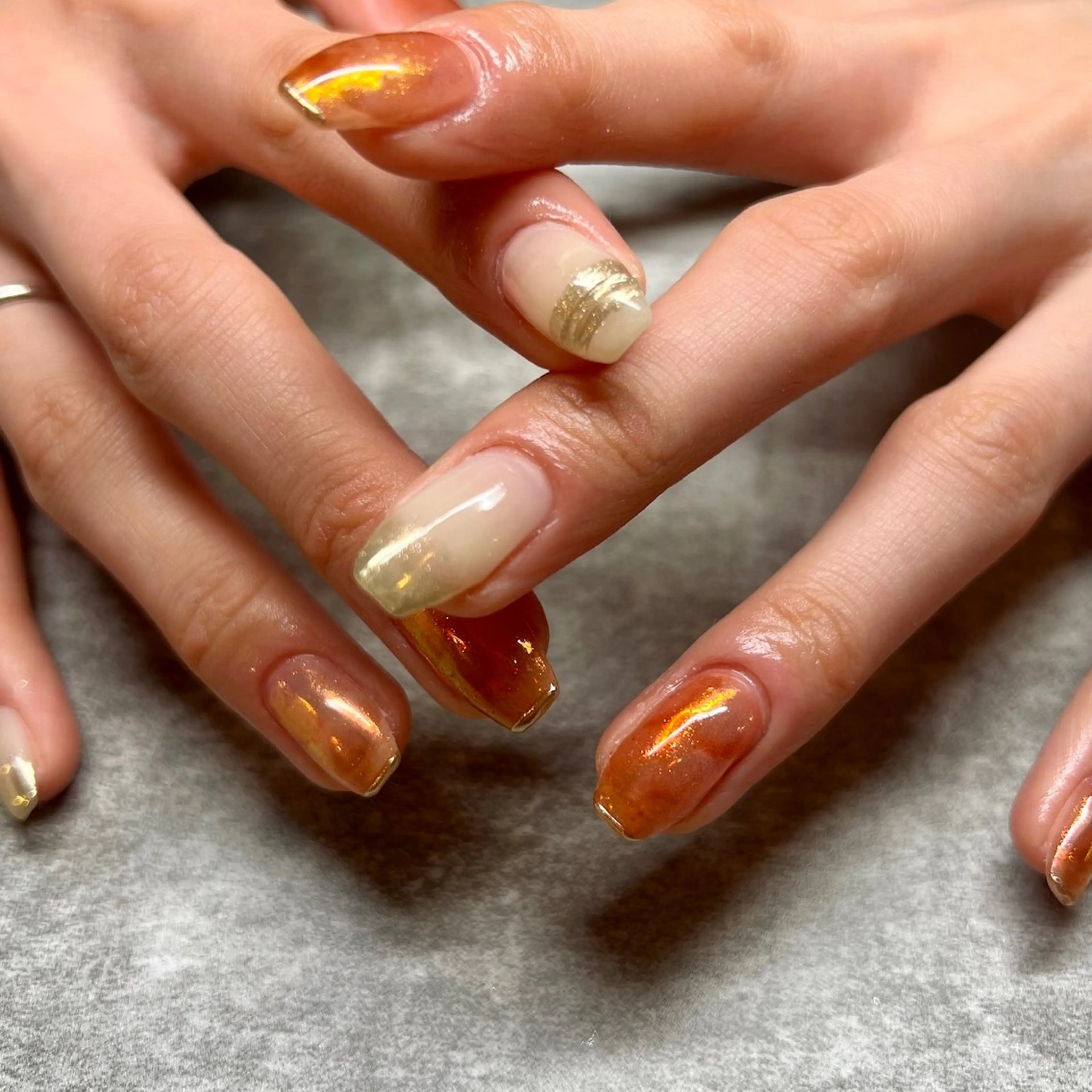 ネイル ジェルネイル 持ち込み ニュアンスネイル パラジェル ハンドネイル 個性派ニュアンス nuts nail所属・【池袋】nuts nail　なつみのネイルデザイン