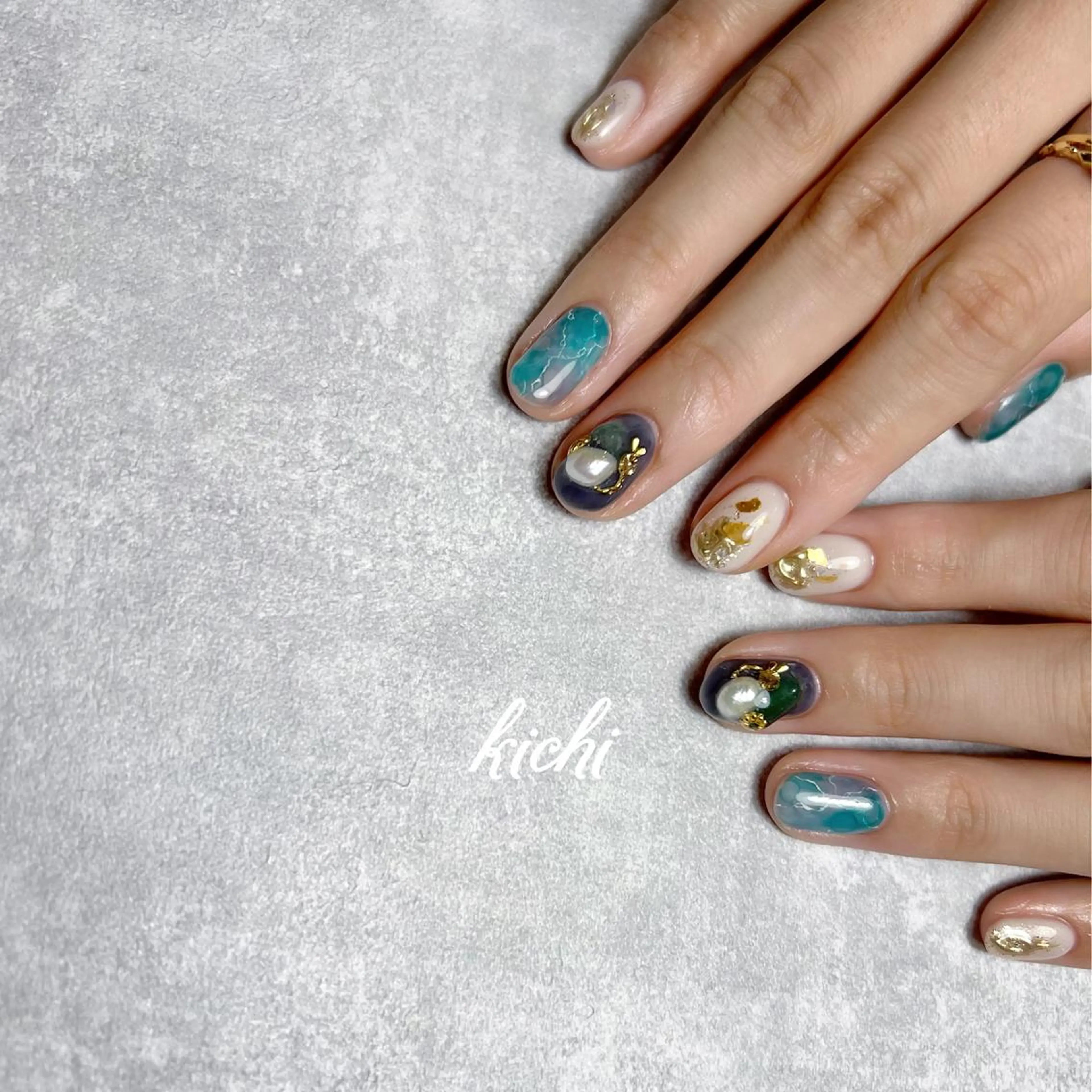 ネイル ジェルネイル 持ち込み ニュアンスネイル パラジェル 夏ネイル kichi・:* みじゅのネイルデザイン
