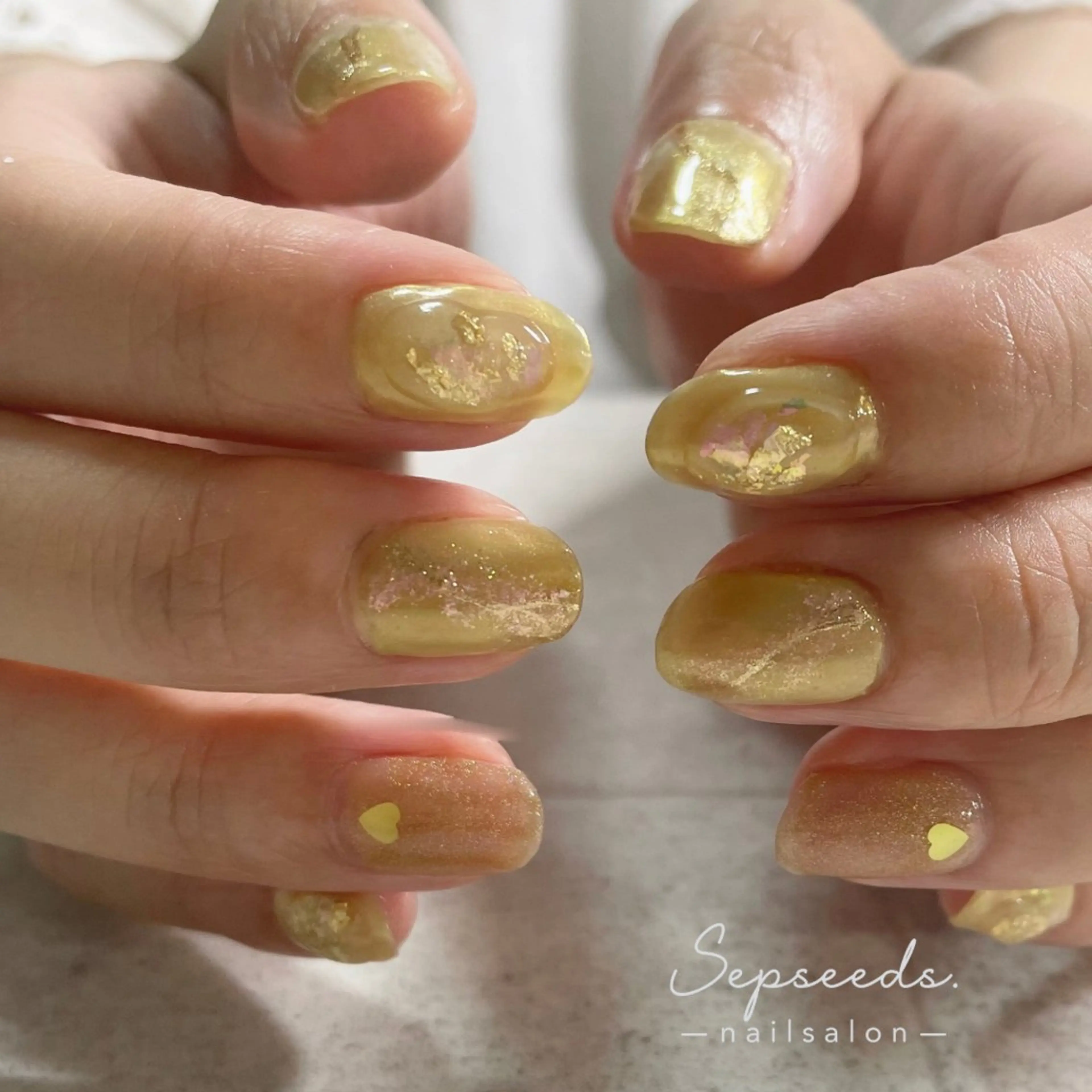 ネイル 夏ネイル 黄色 Sepseeds. 🌱Nanaのネイルデザイン