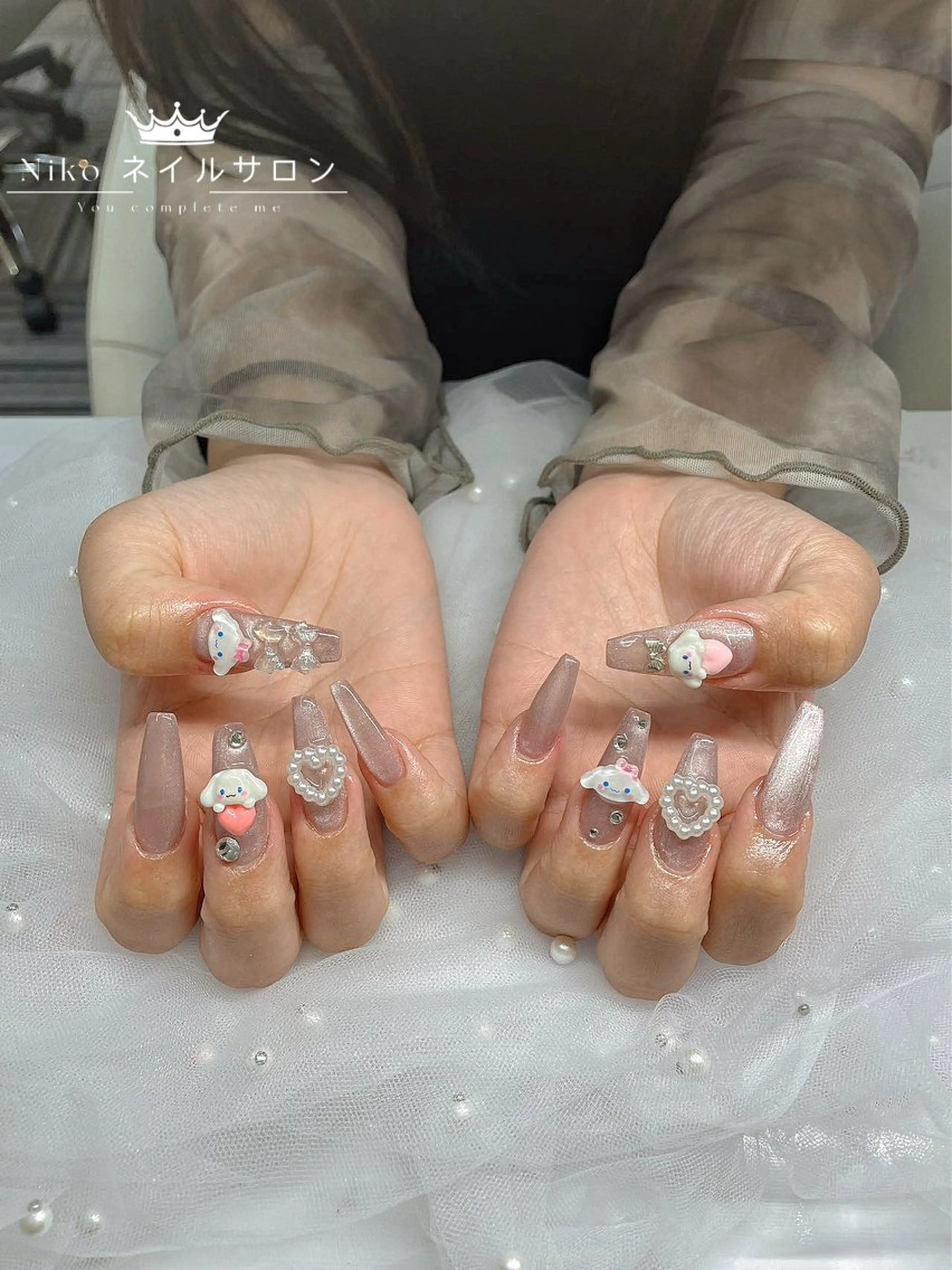 ネイル チークネイル 長さ出し フラッシュネイル フットネイル フレンチネイル Niko Nail salon 銀座本店のネイルデザイン