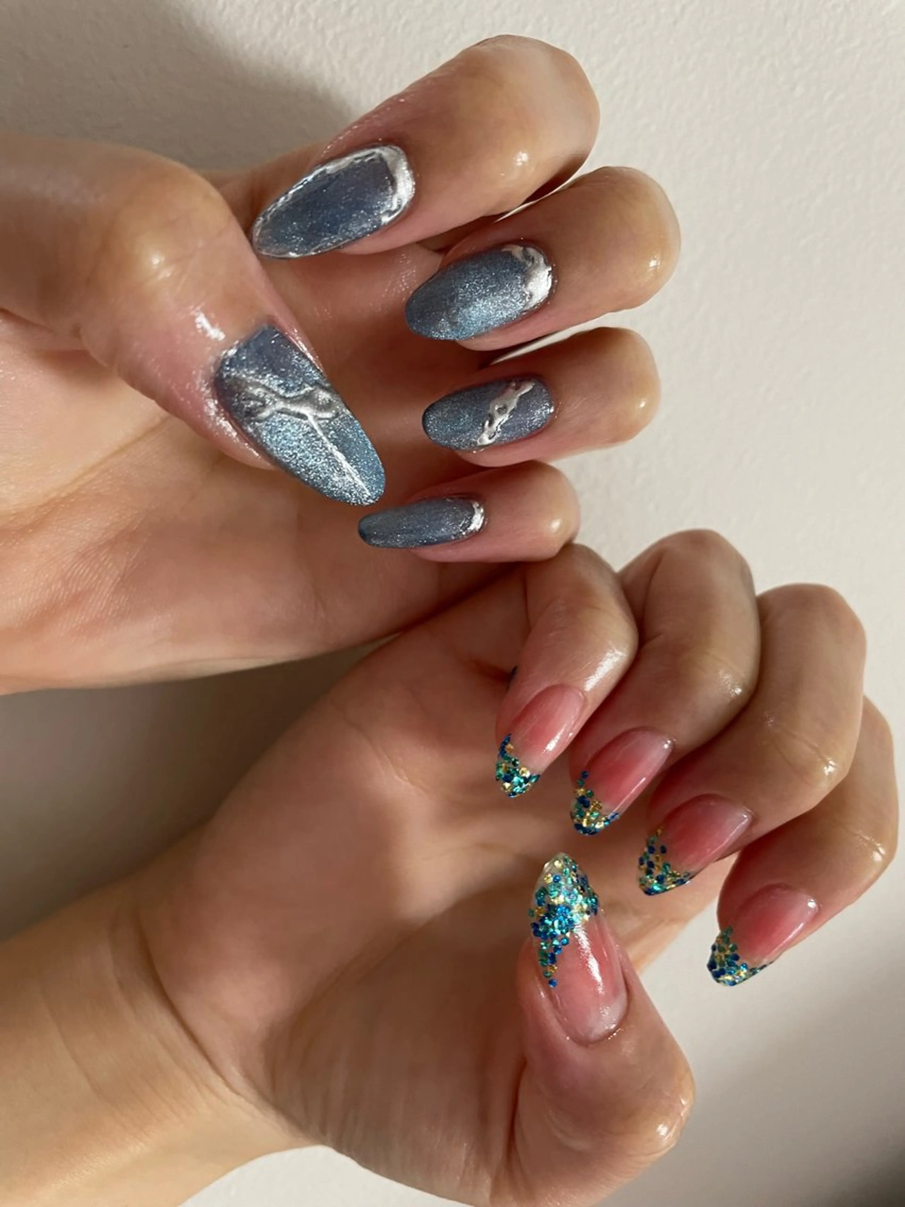 ネイル チークネイル フレンチネイル マグネットネイル ハンドネイル Beauty salon 100＋大鳥居店所属・100＋大鳥居店 MIKAのネイルデザイン