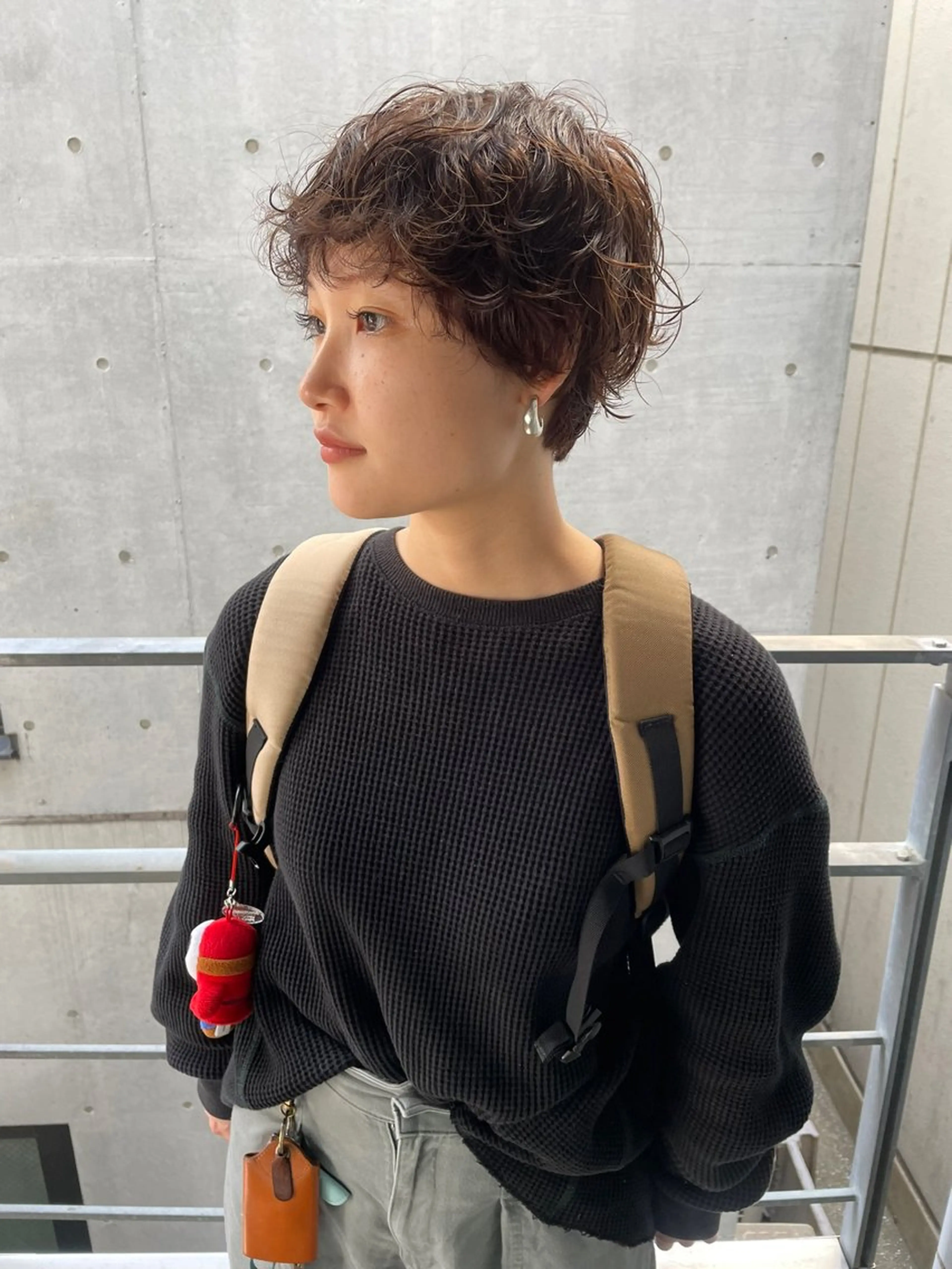 ショート カラー パーマ カット ヘアカラー パーマ トリートメント comomoブリーチ ハイトーン/ボブのヘアスタイル