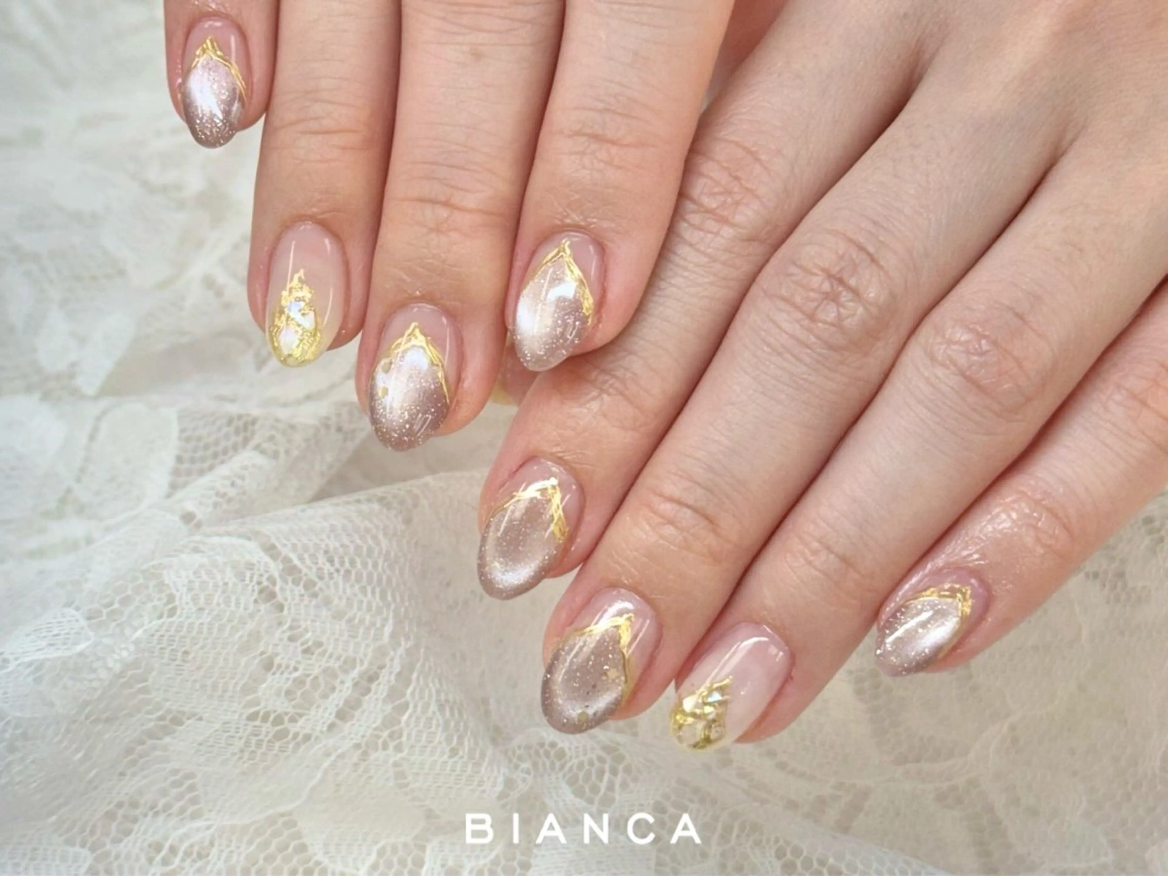 ネイル フラッシュネイル フレンチネイル ジェルネイル グラデーション マグネットネイル ハンドネイル ビアンカ大宮 店長 モリサワレイラのネイルデザイン