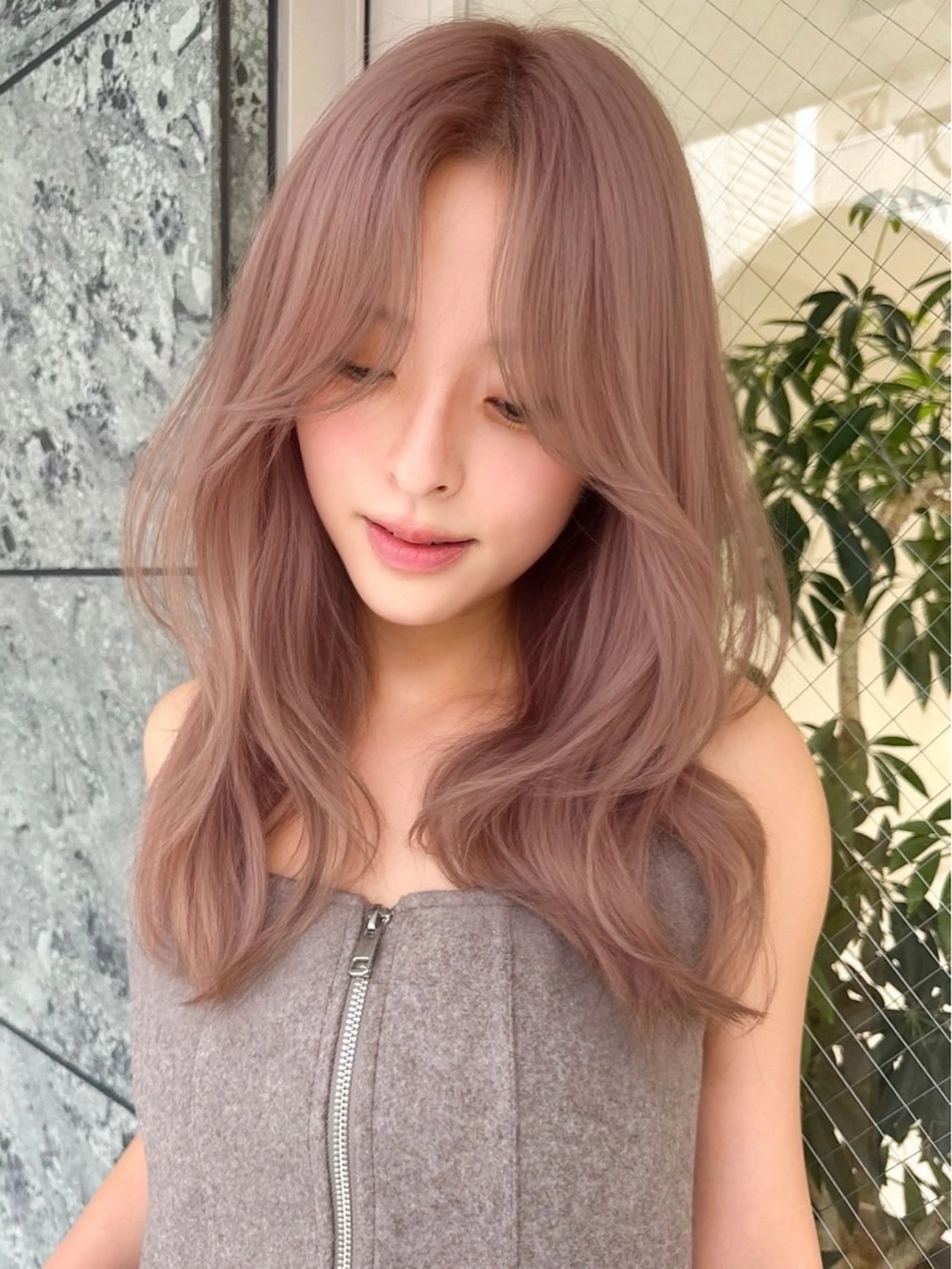 セミロング カラー ヘアカラー 韓国風/艶カラー/ 透明感/水野啓太のヘアスタイル