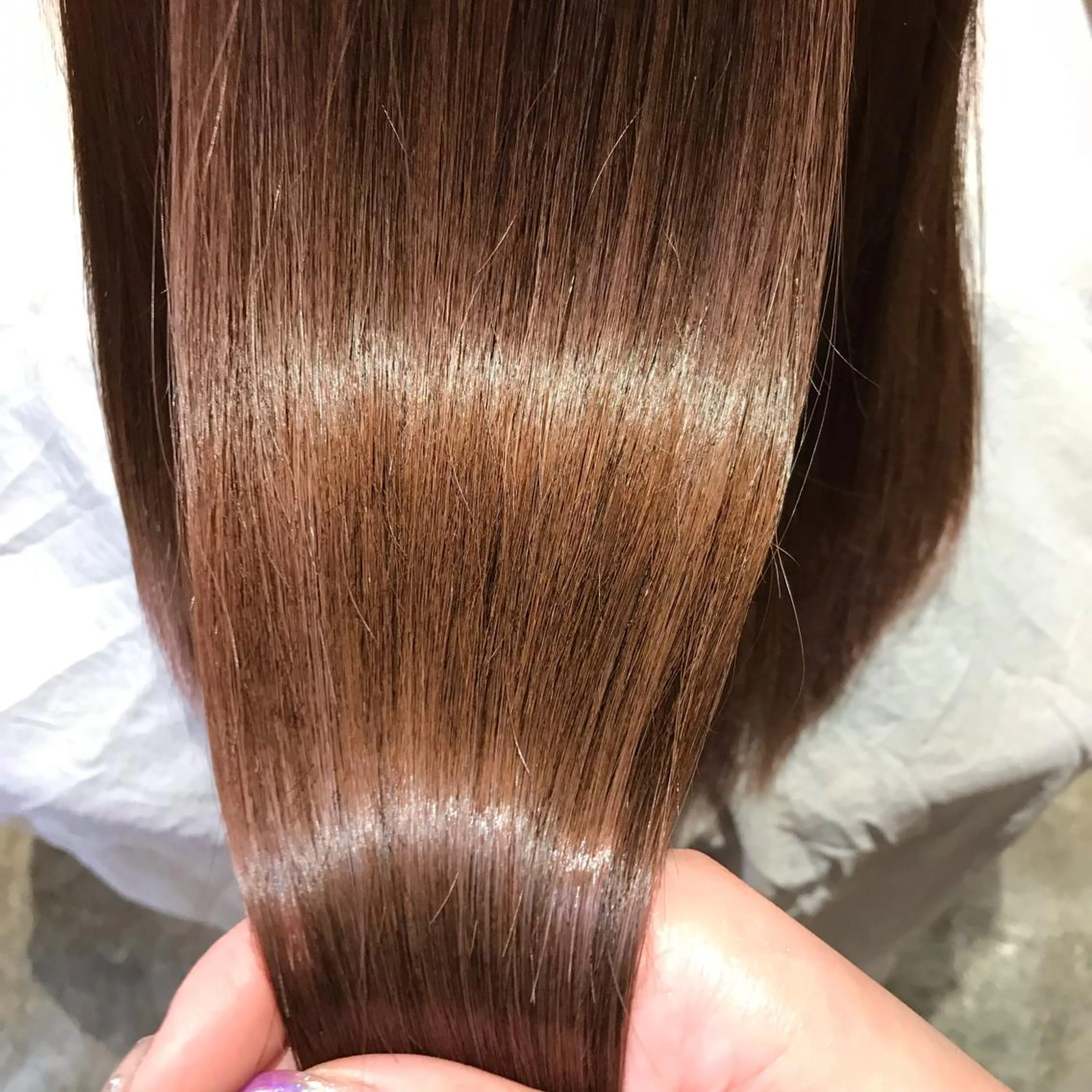 セミロング カラー 髪質改善×矯正🫧 韓国ヘアasamiのヘアスタイル