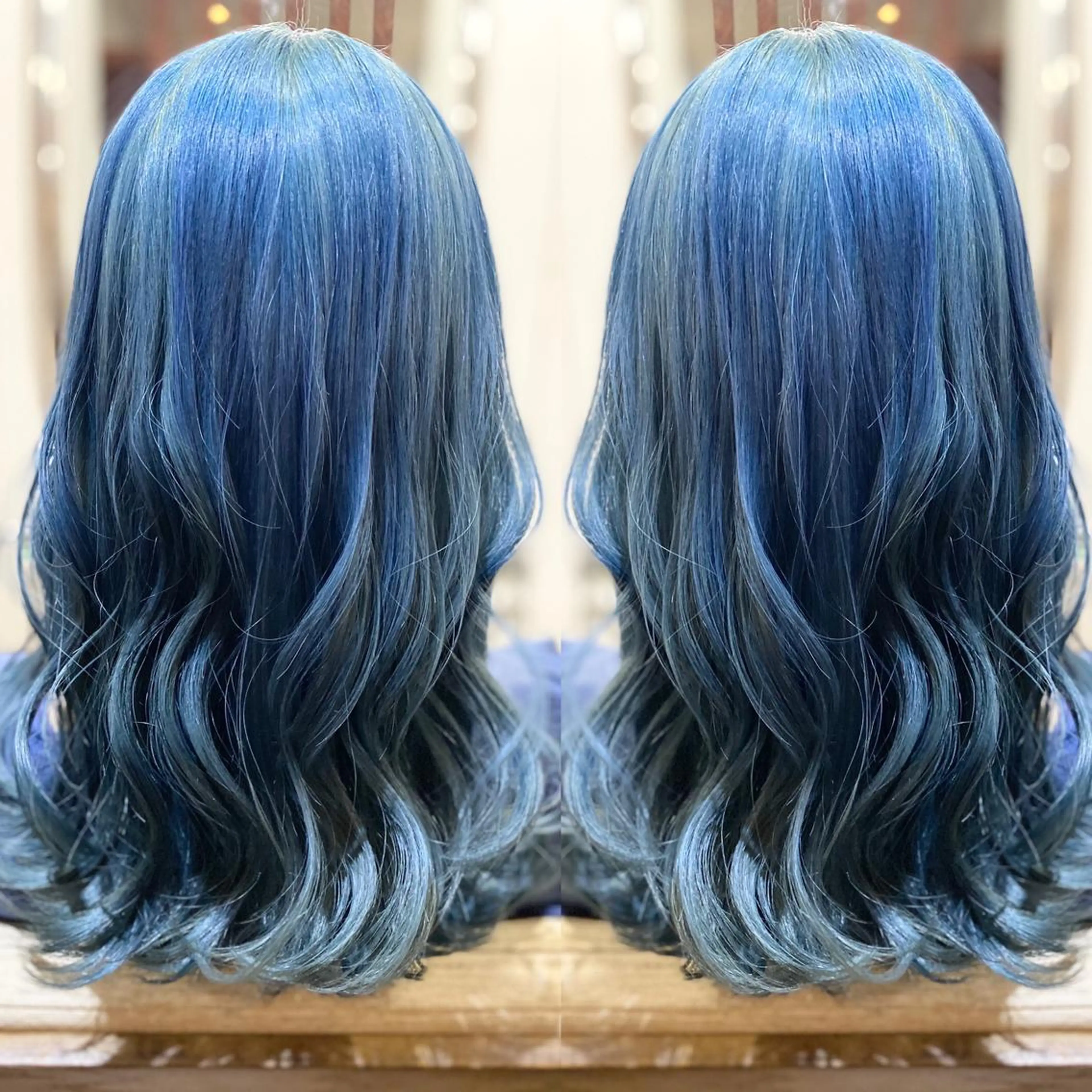 ミディアム カラー パーマ ヘアアレンジ アッシュ バレイヤージュ ベージュカラー ブリーチ ブルーカラー RecheRche【池袋】所属・👑指名率No.1 👑坂口飛翔のヘアスタイル