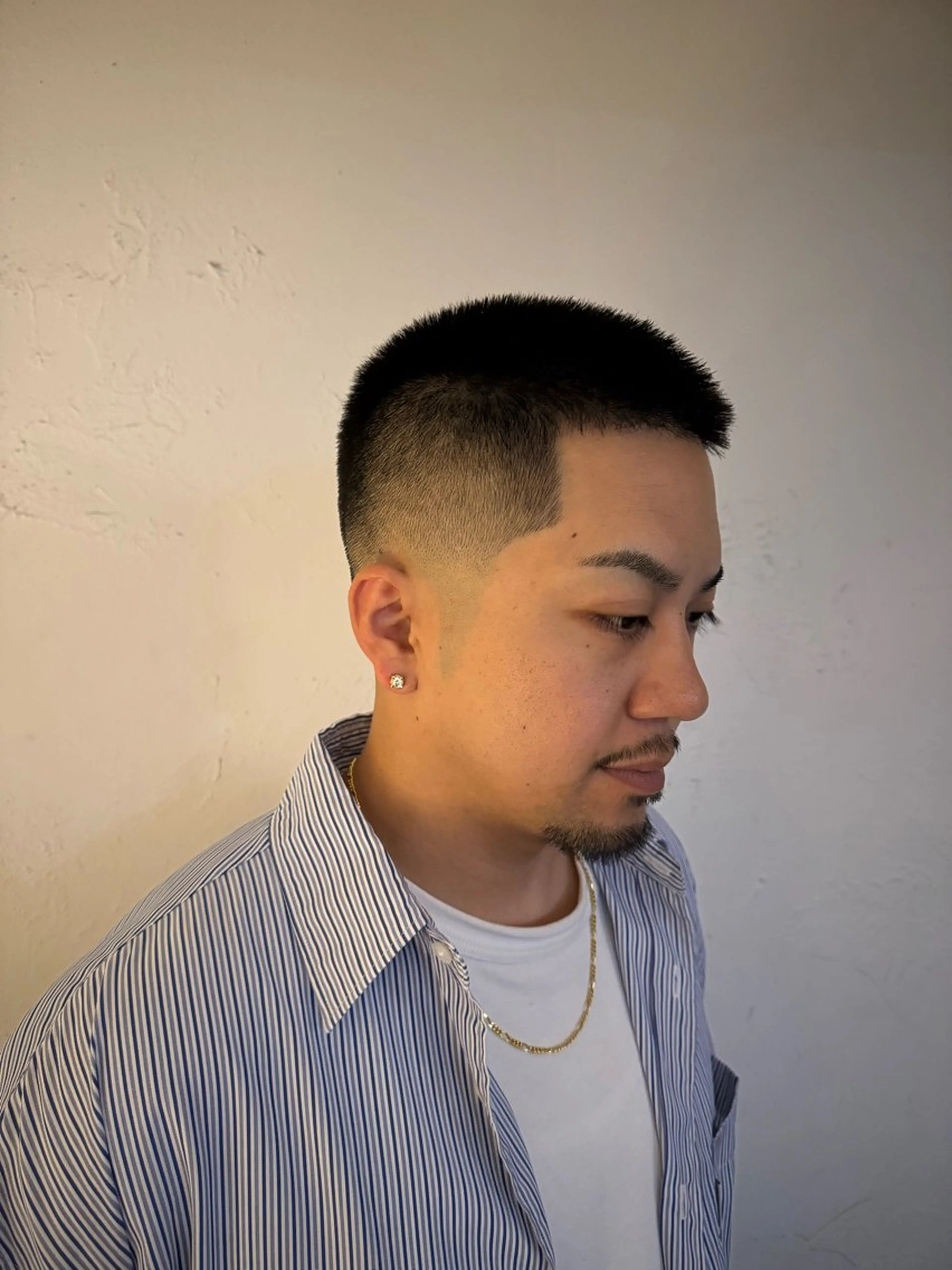 ショート メンズ ボウズ センターパート ダウンパーマ フェードカット メンズハイライト カット トリートメント 💈メンズ特化💈 TASUKUのヘアスタイル