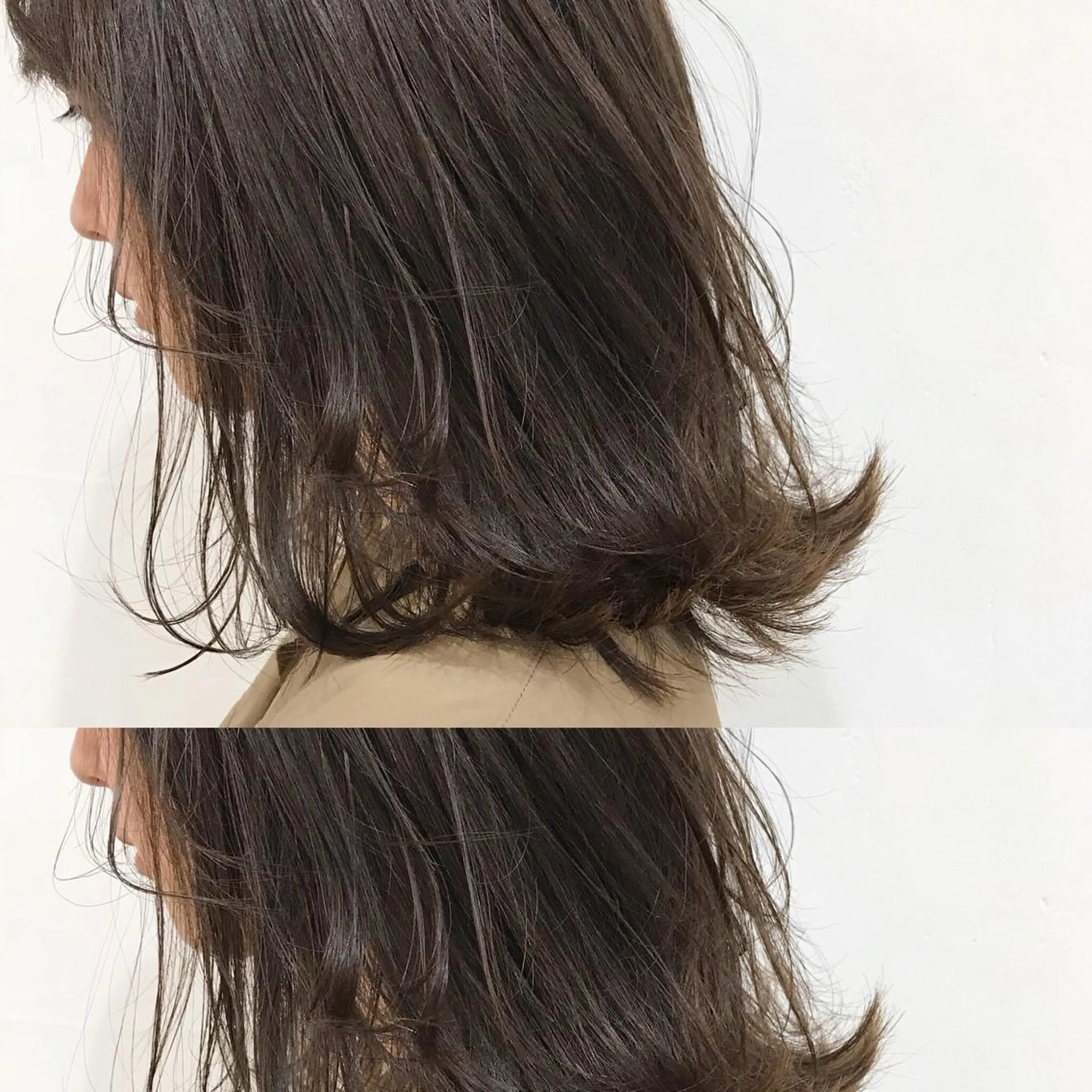 カラー ブリーチ グレージュ ブリーチなしカラー ✨艶ブリーチカラー ✨四ノ宮裕己のヘアスタイル