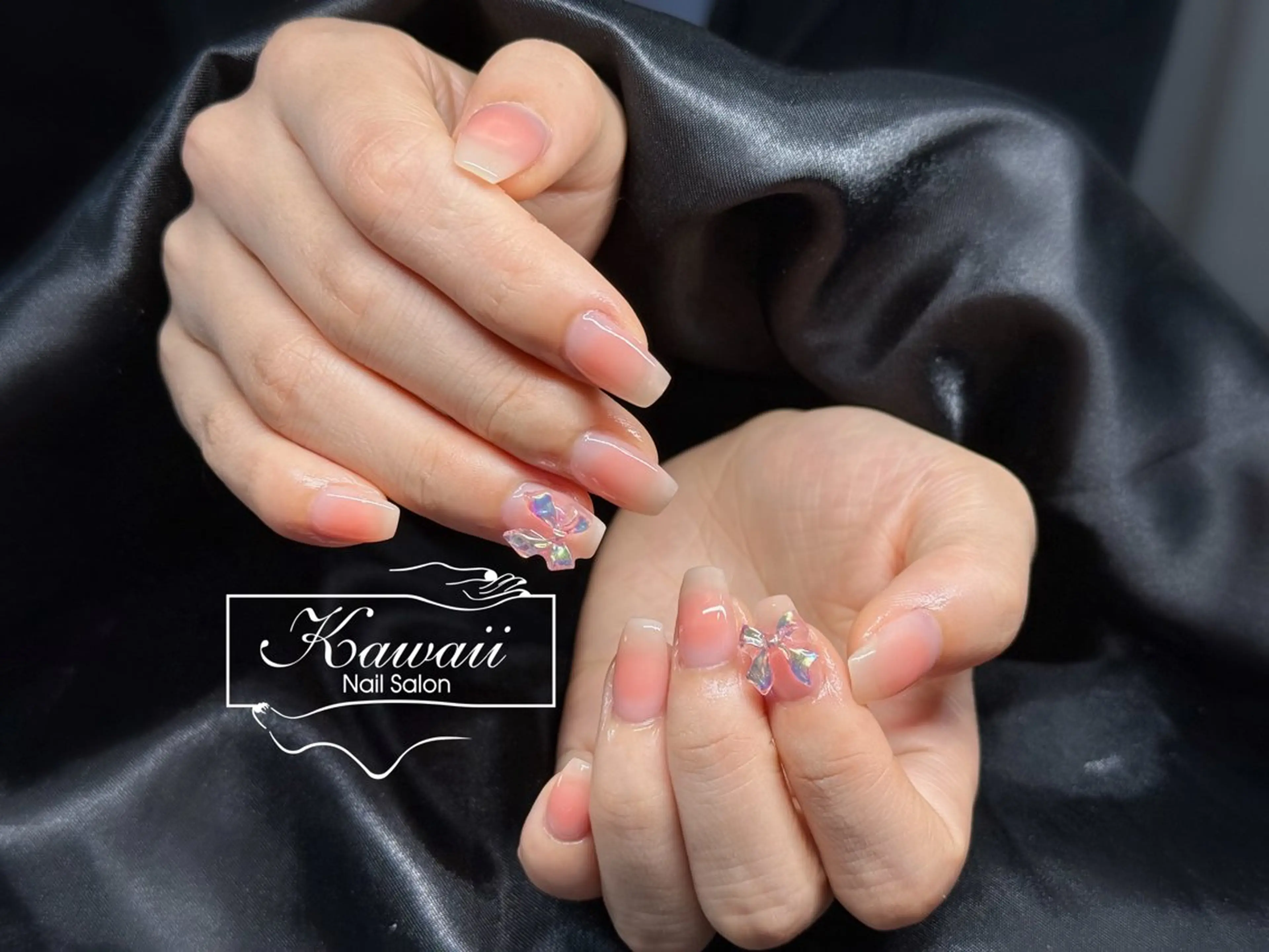 ネイル アートネイル 長さ出し フレンチネイル ジェルネイル マグネットネイル ハンドネイル Kawaii Nail Salon所属・Kawaii-jp Tomisatoのネイルデザイン
