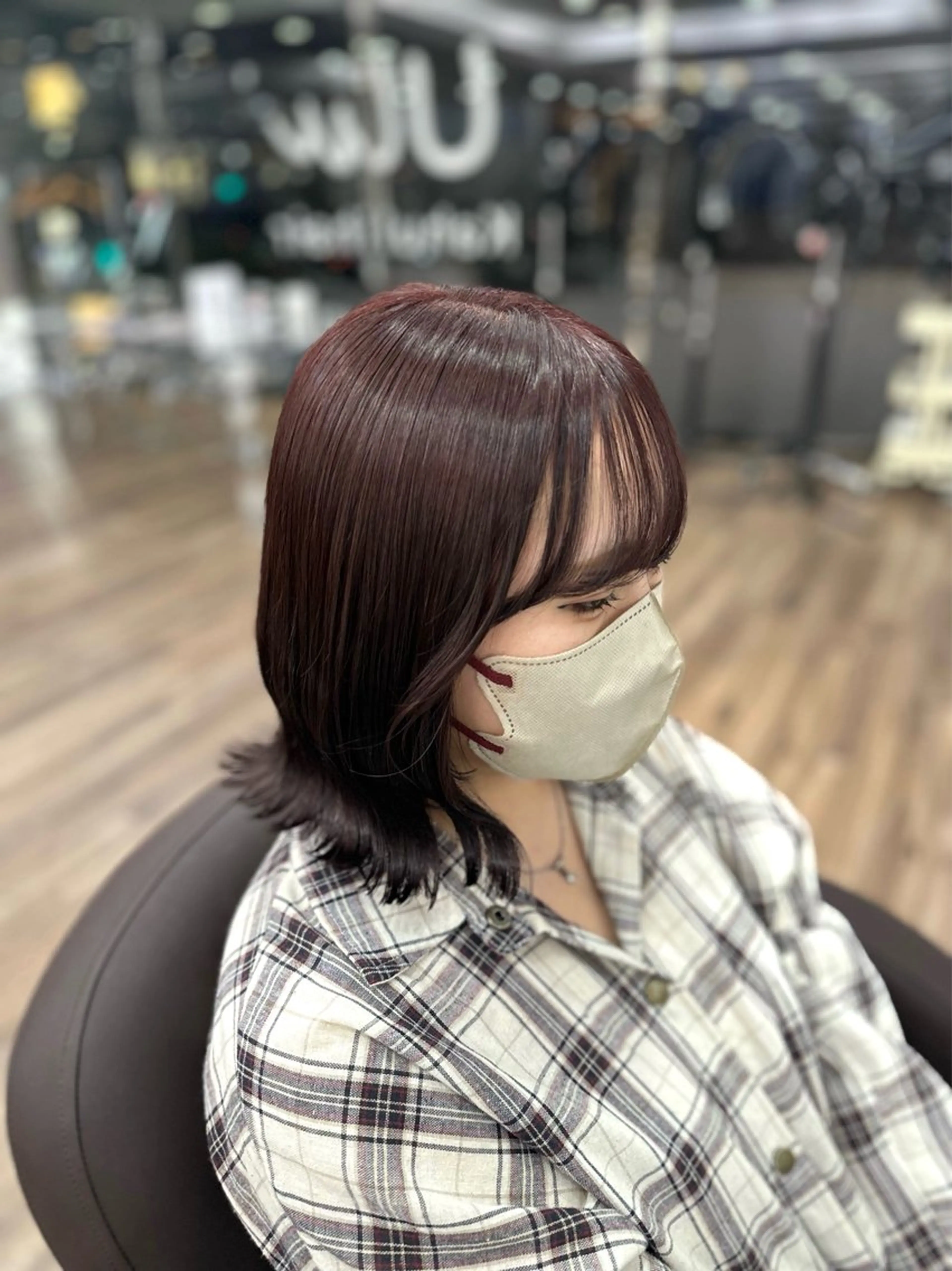 ミディアム 顔周りカット カット ヘアカラー トリートメント RISA /千葉 【Ulu】のヘアスタイル