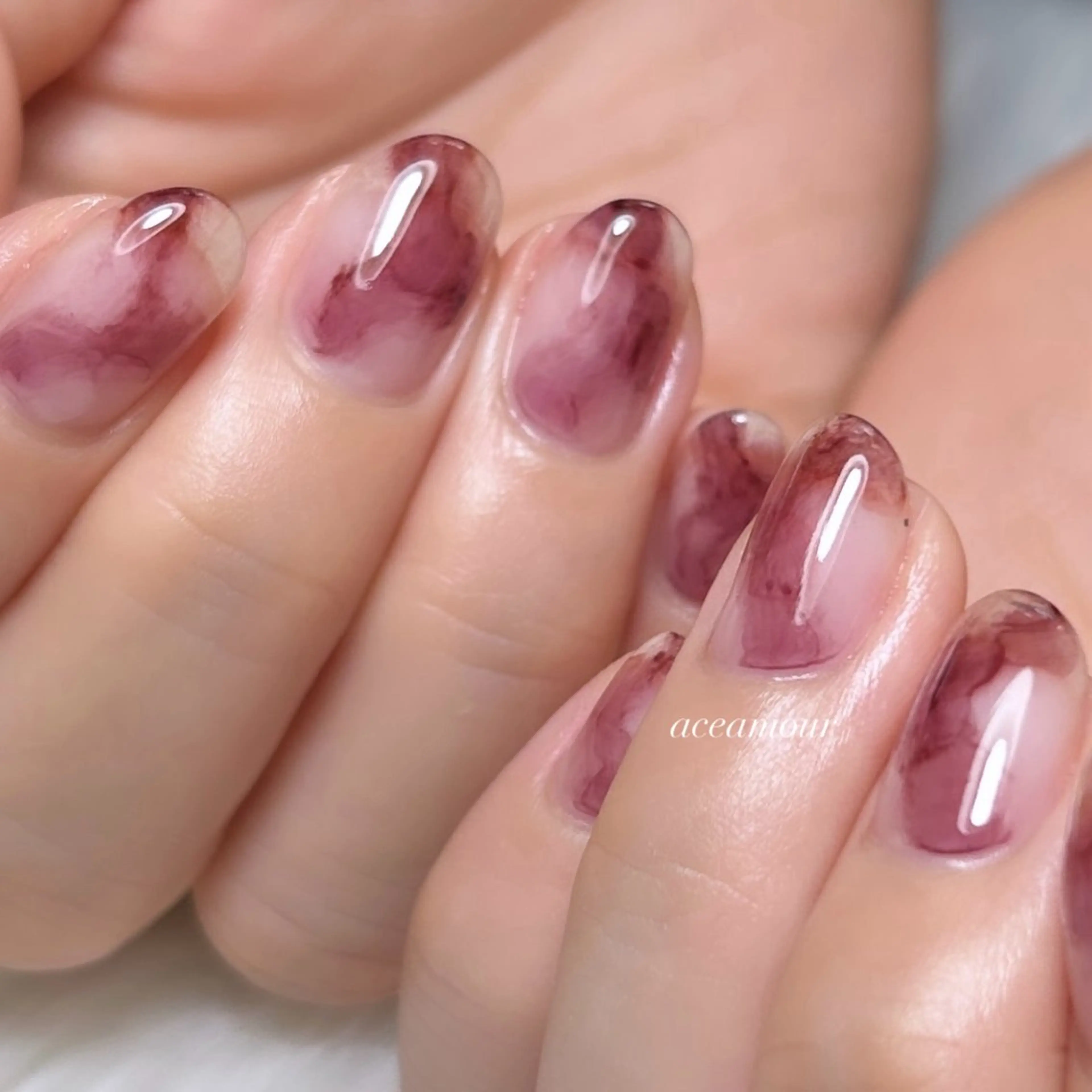 【オフ込み🉐秋デザイン】ニュアンスインクネイル🎨の写真
