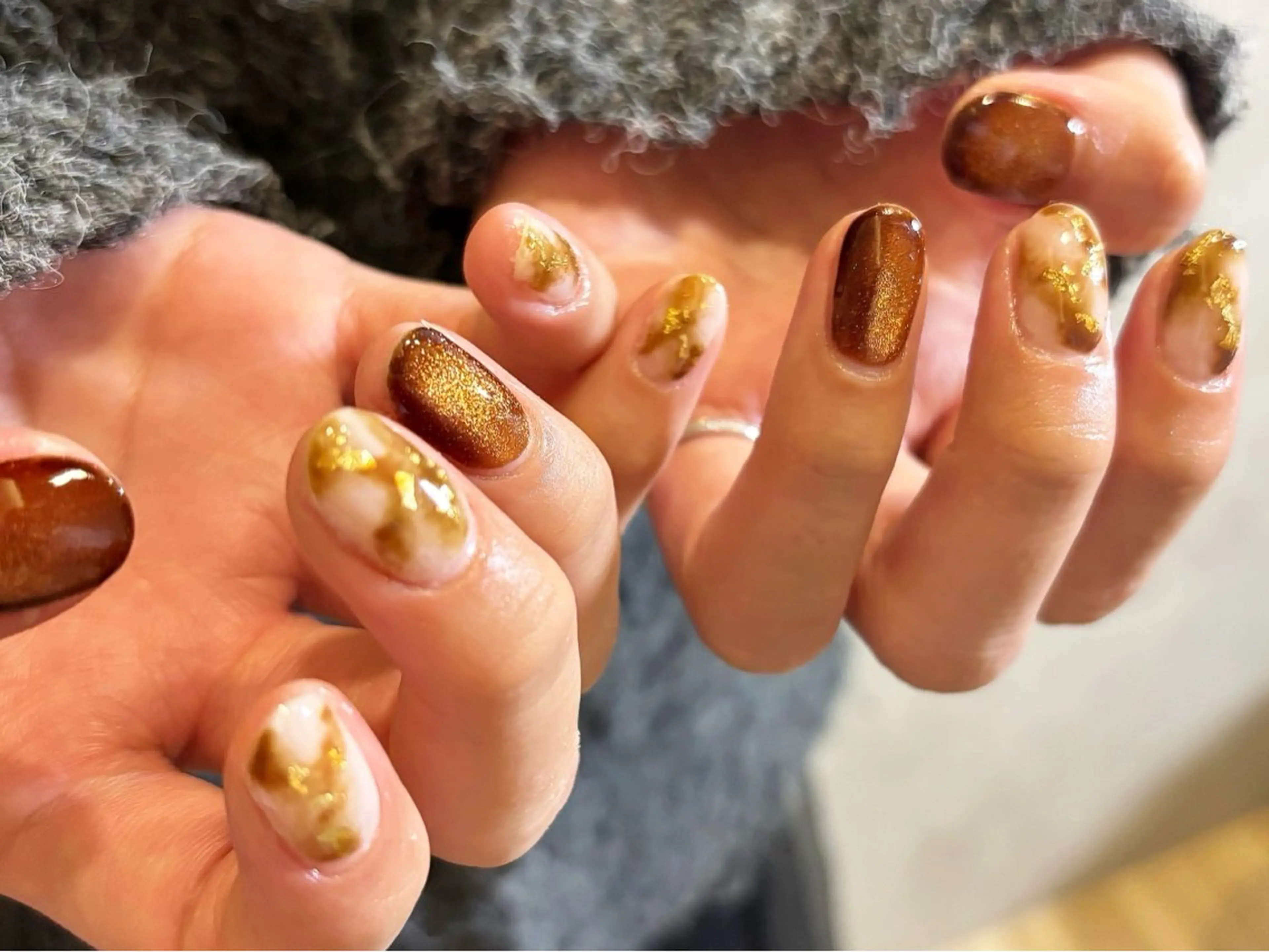 ネイル マグネットネイル ハンドネイル ◯mebore nail◯のネイルデザイン