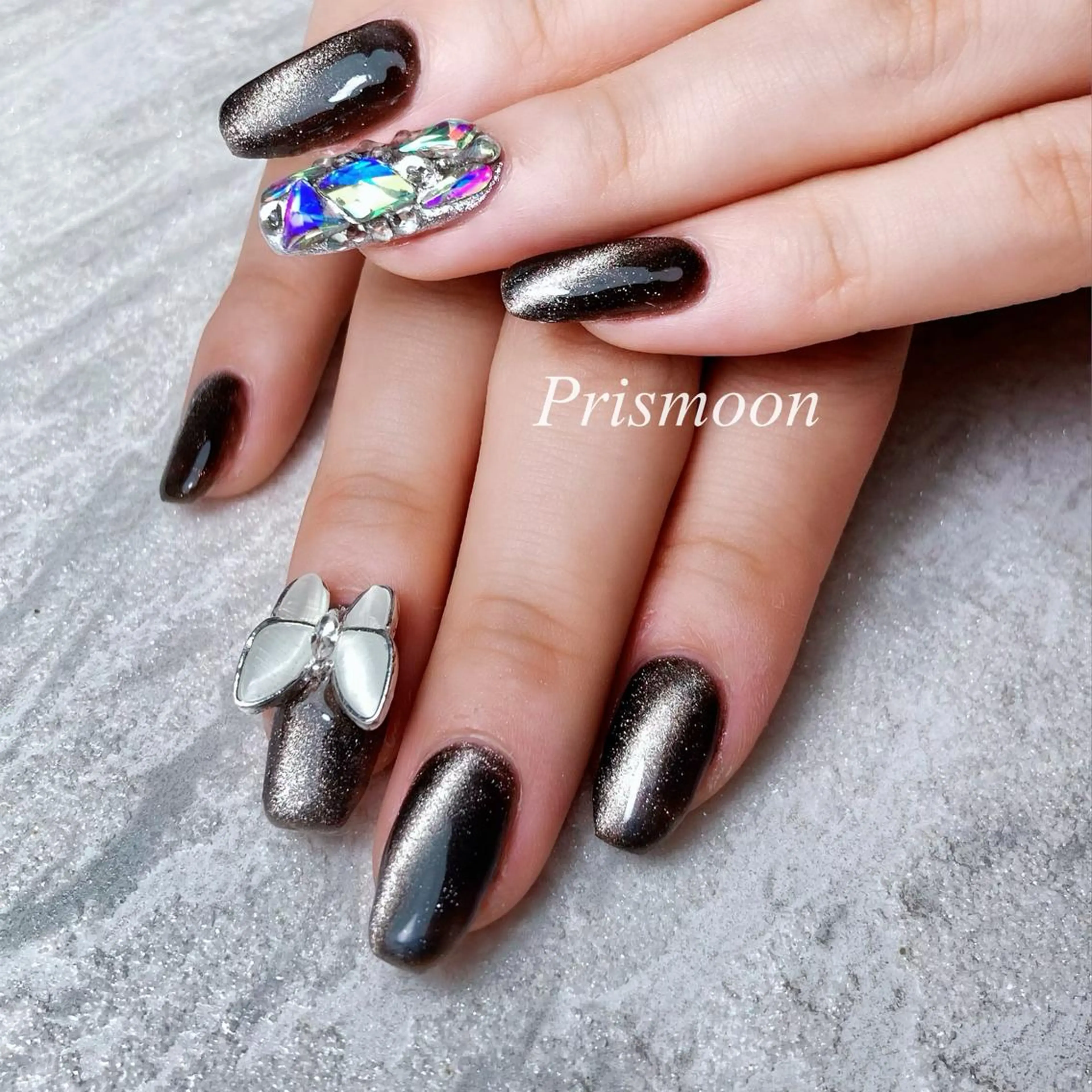 ネイル マグネットネイル ストーンネイル Prismoon  Nail所属・Prismoon Nailのネイルデザイン