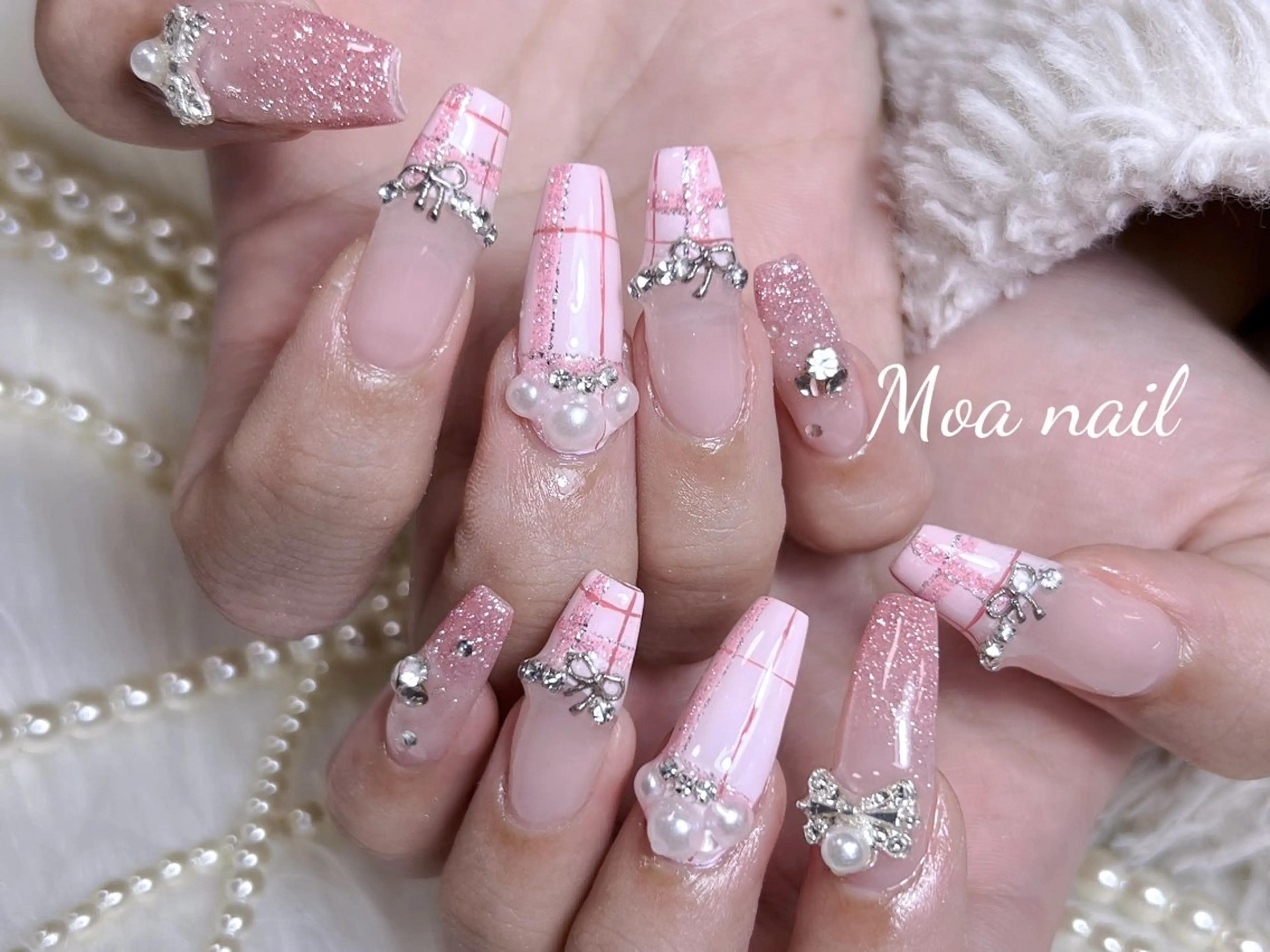 ネイル 長さ出し スカルプネイル ワンホンネイル ハンドネイル Moa nailのネイルデザイン