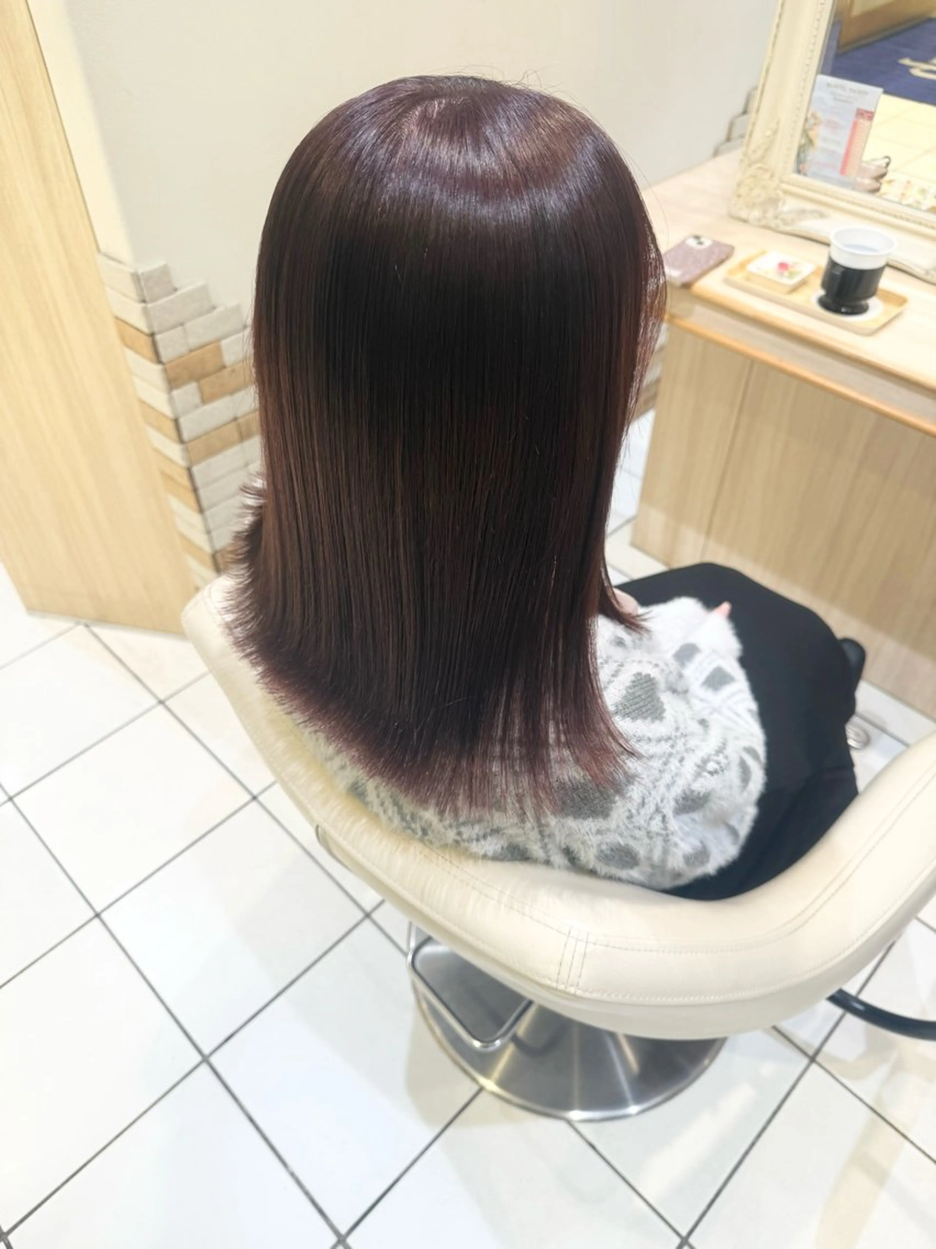 ミディアム カラー カット ヘアカラー 🫐暗髪ツヤカラー/ モテ髪/小林🫐のヘアスタイル