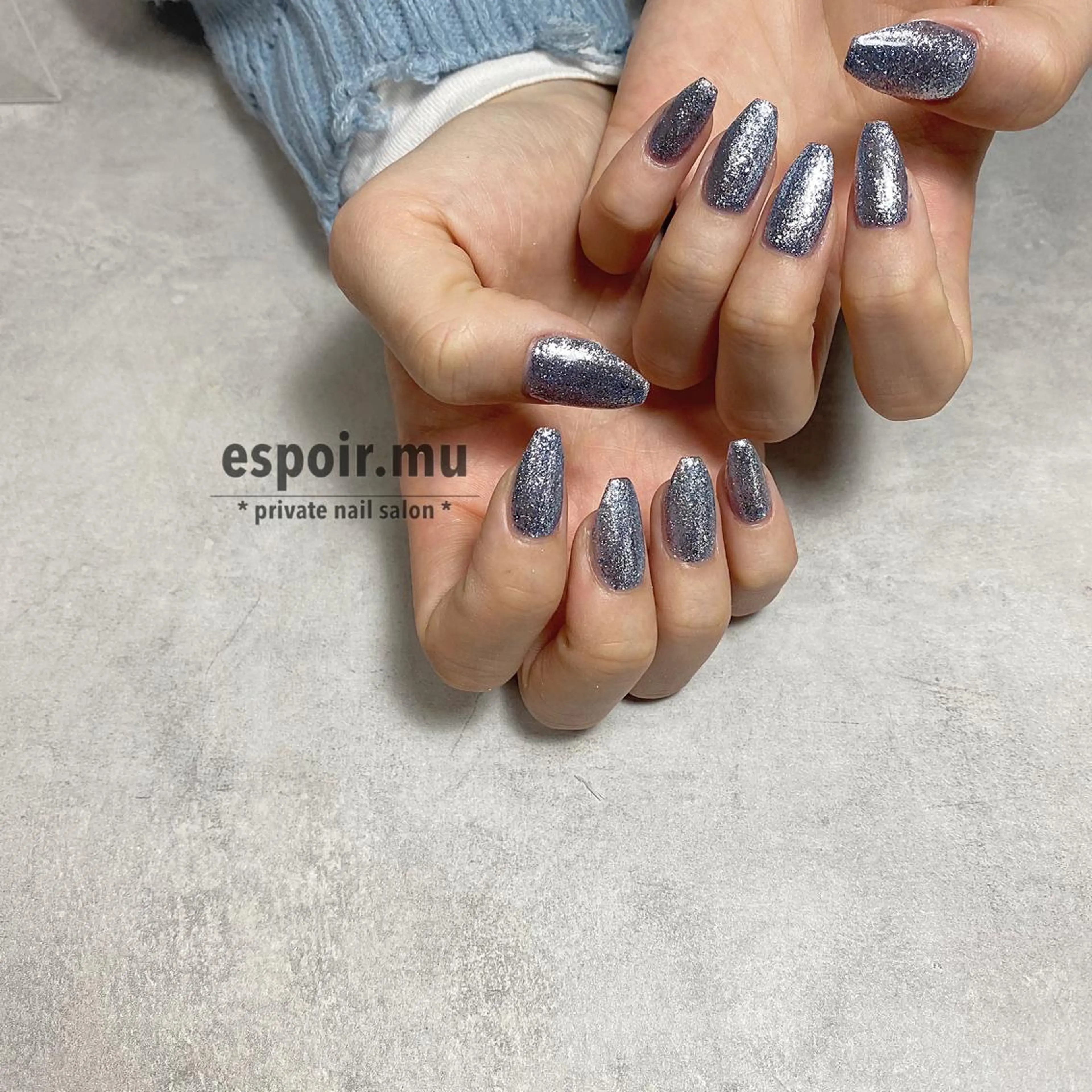 ロング ネイル espoir. muのネイルデザイン