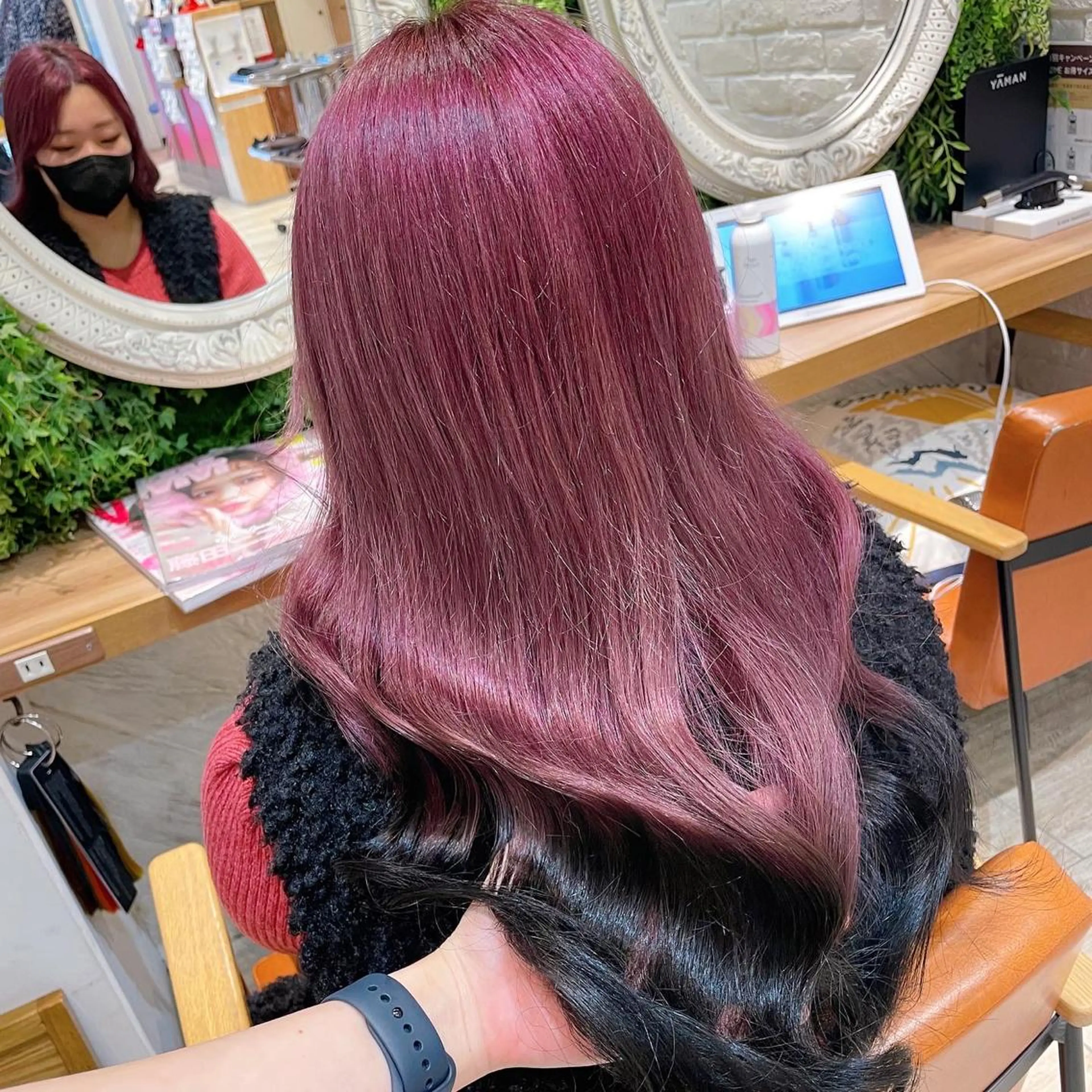 ロング カラー 黒髪 グラデーションカラー ハイトーンカラー ピンクカラー 🌺ウルフカット職人 新垣渚🐺のヘアスタイル