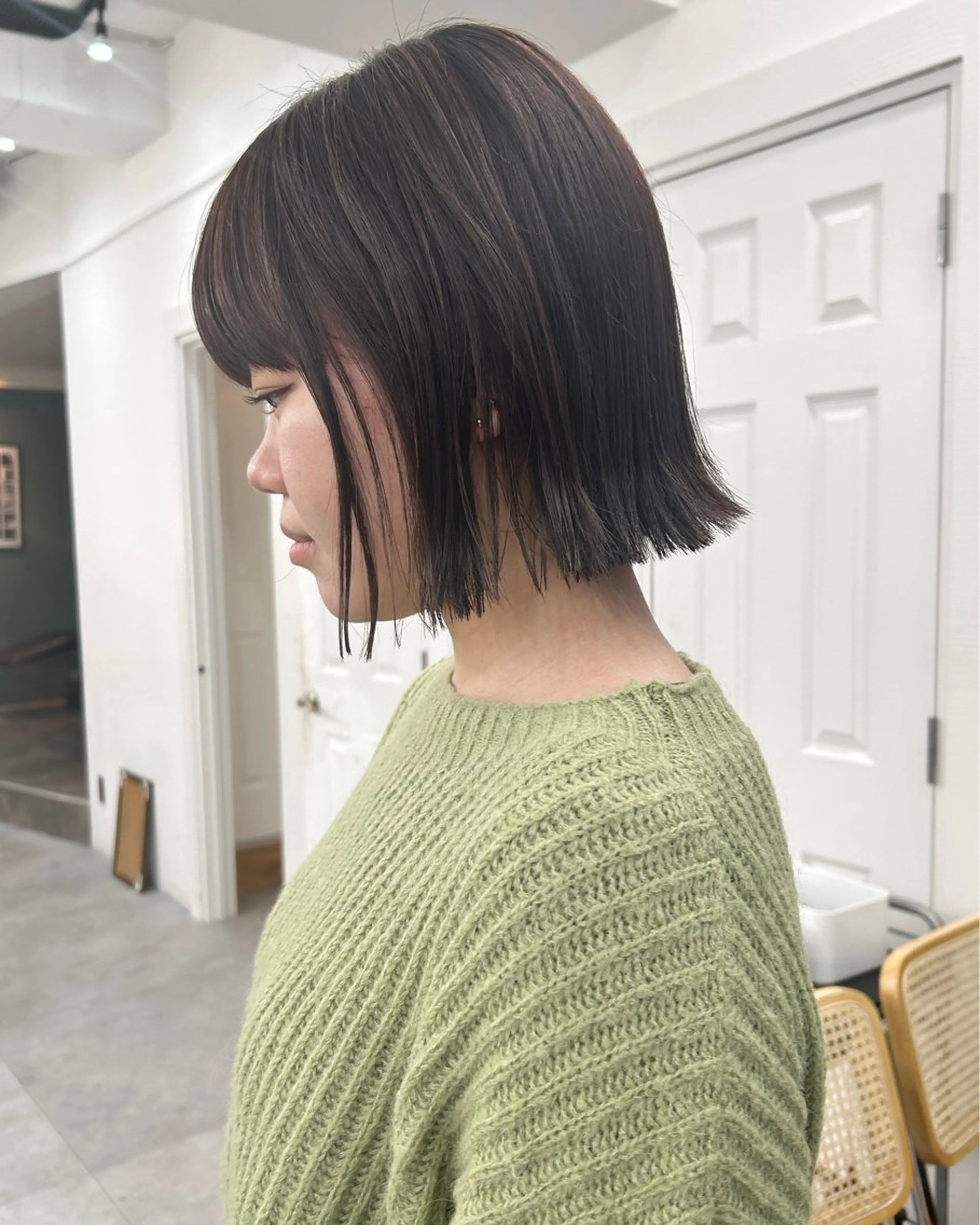 ミディアム カラー カット ヘアカラー トリートメント ボブ/透明感カラー /サナ🌼のヘアスタイル
