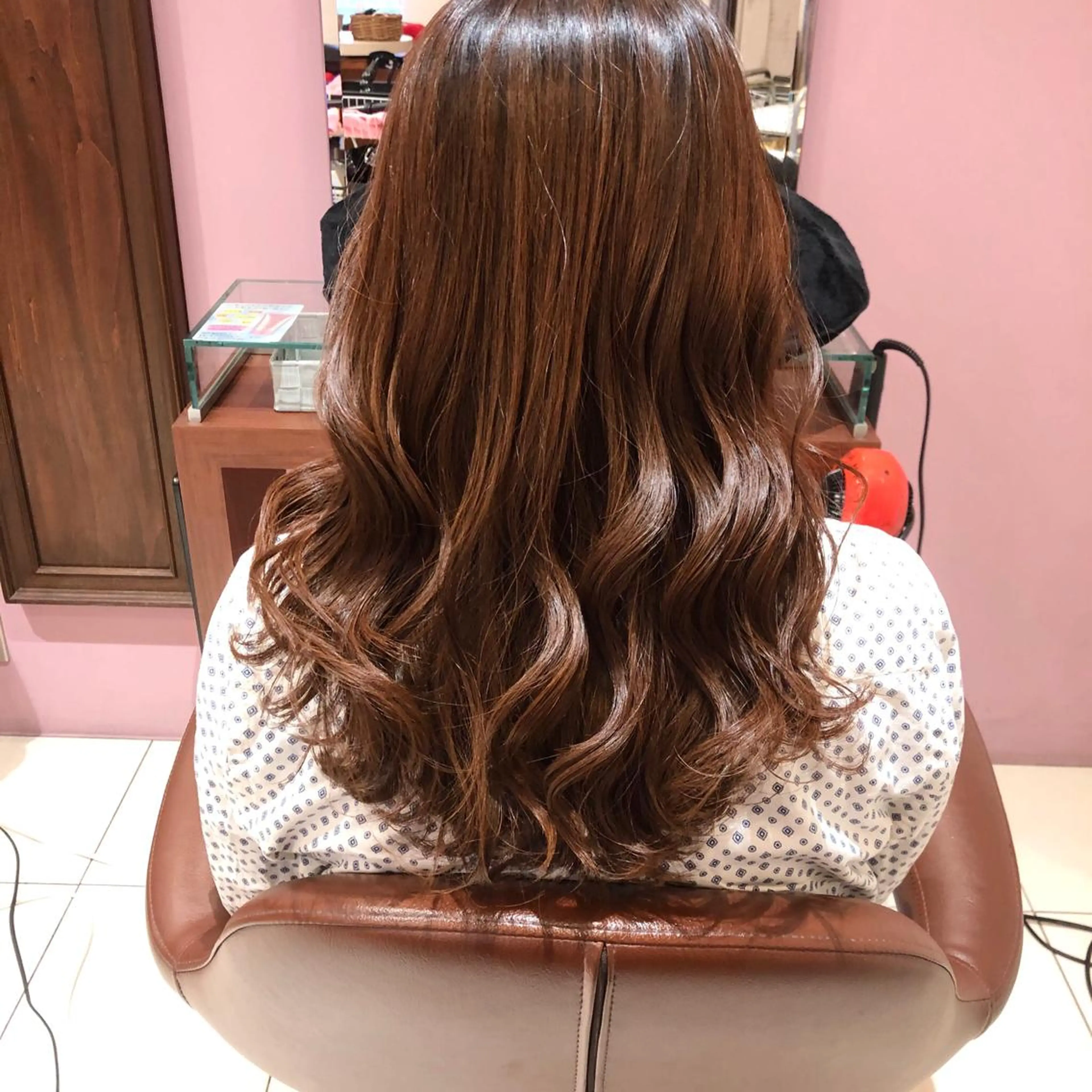 ロング カラー オレンジ カット ヘアカラー 大阪長居🌱野見山 卓也のヘアスタイル