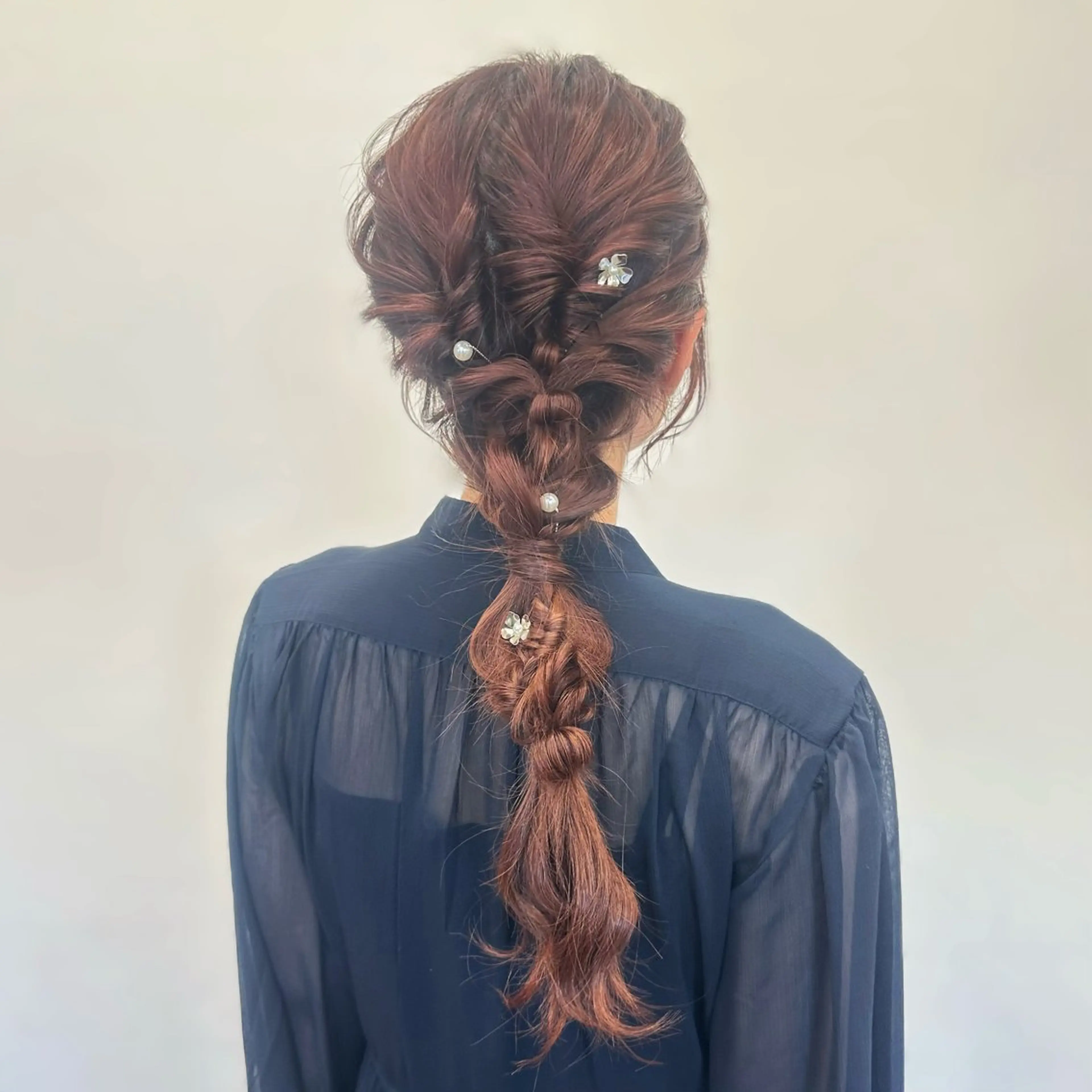 セミロング カラー パーマ ヘアアレンジ メンズ キッズ ヘアセット 顔周りcut/ 艶ワンカラー♥ちさきのヘアスタイル