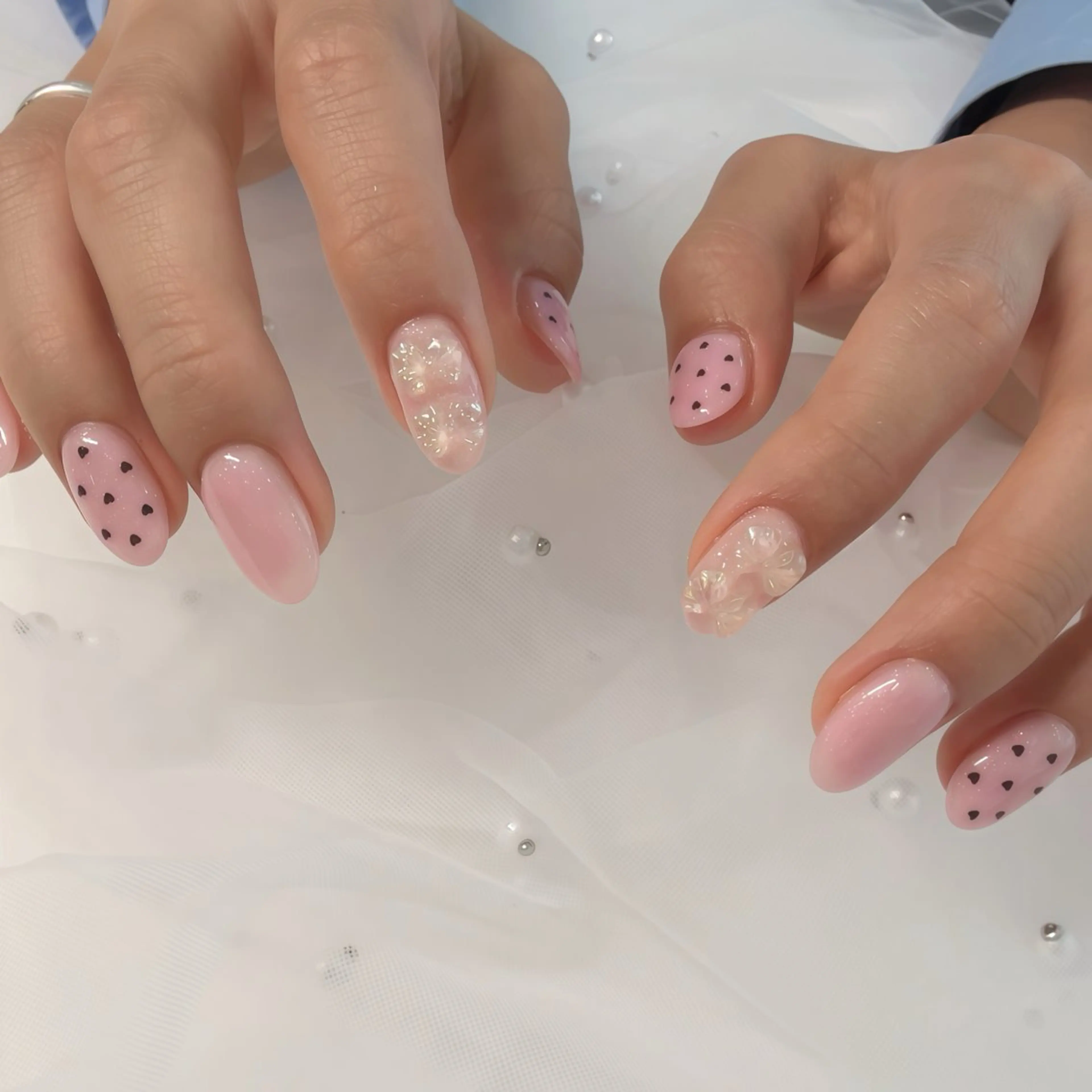 ネイル ドット ハート マグネットネイル ストーンネイル Pretty【プリティー】所属・Tamaki タマキのマツエク・マツパデザイン