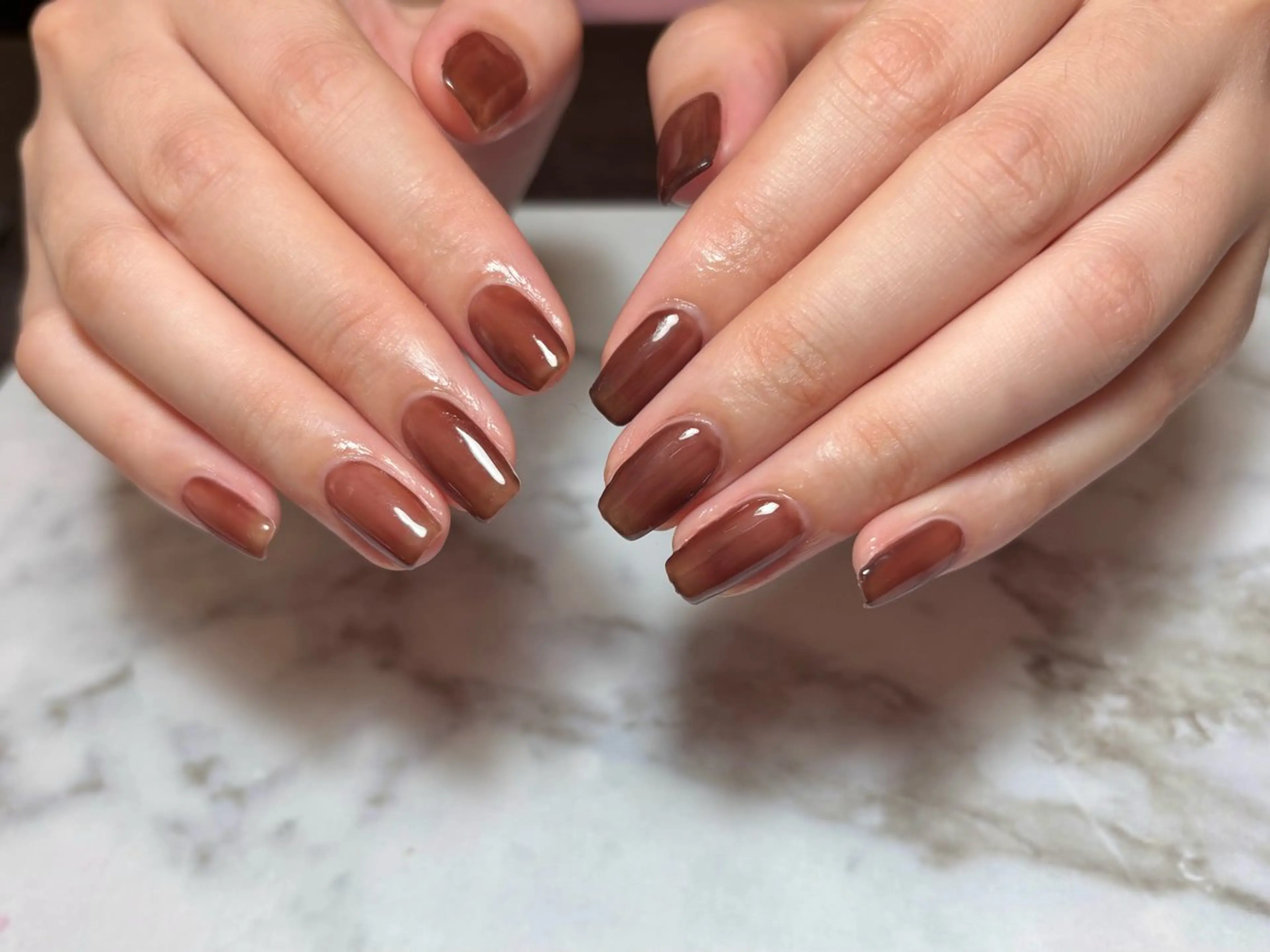 ネイル ブラウン ShuShu Nailのネイルデザイン