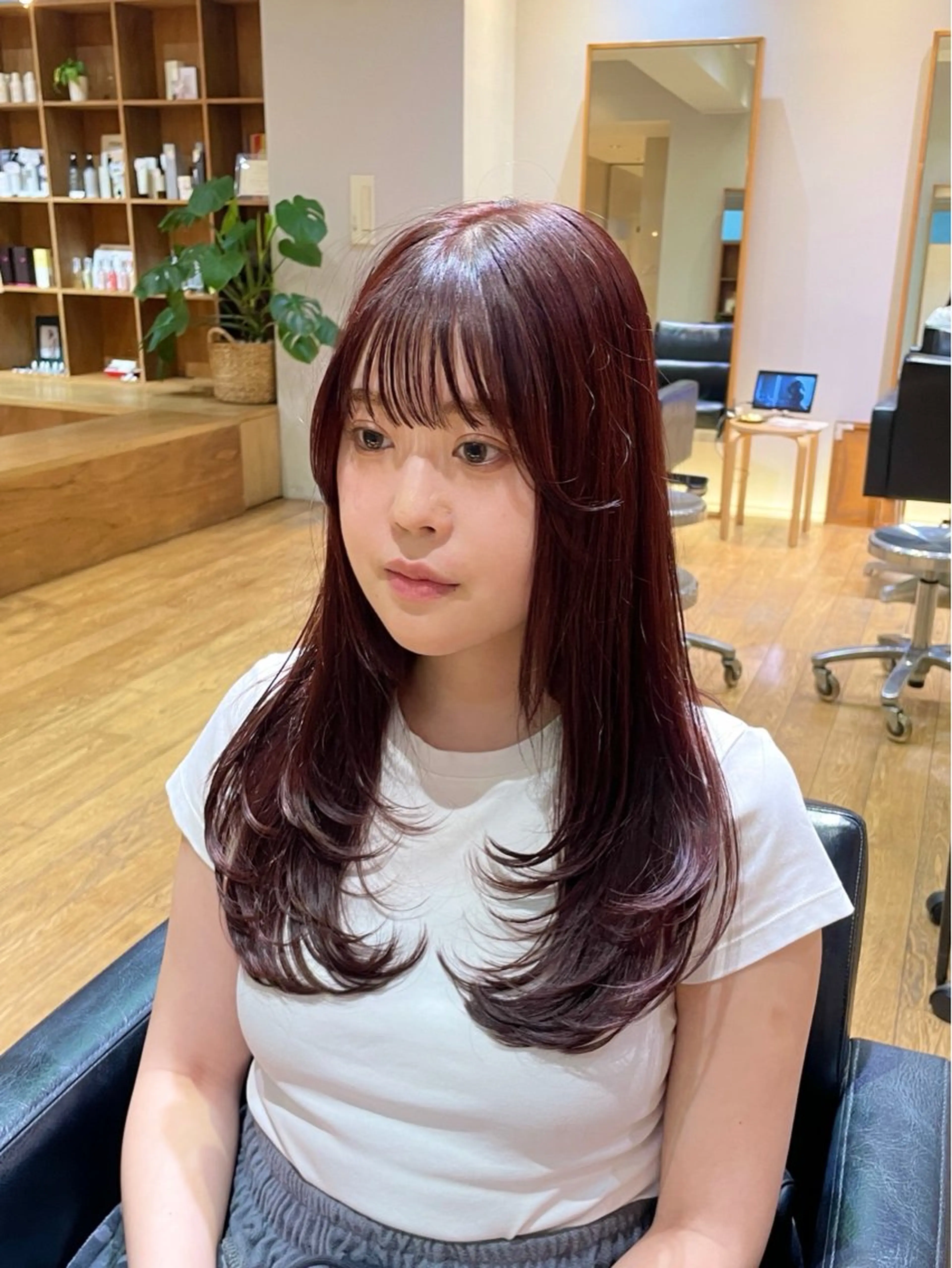 ロング カラー レイヤーカット カット ヘアカラー トリートメント 縮毛矯正/暖色 カラー/ひかるのヘアスタイル