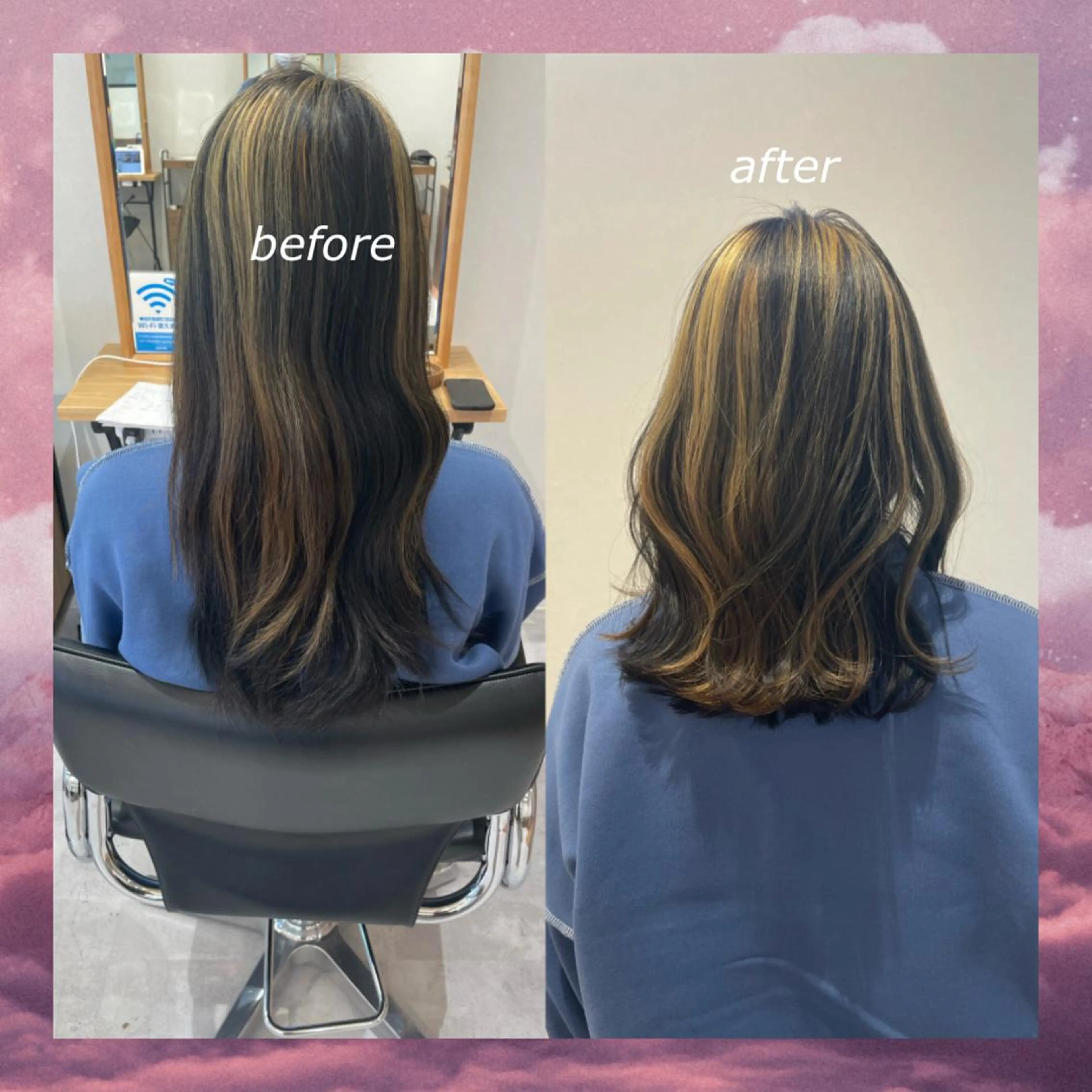 セミロング 透け感カラー asukaのヘアスタイル
