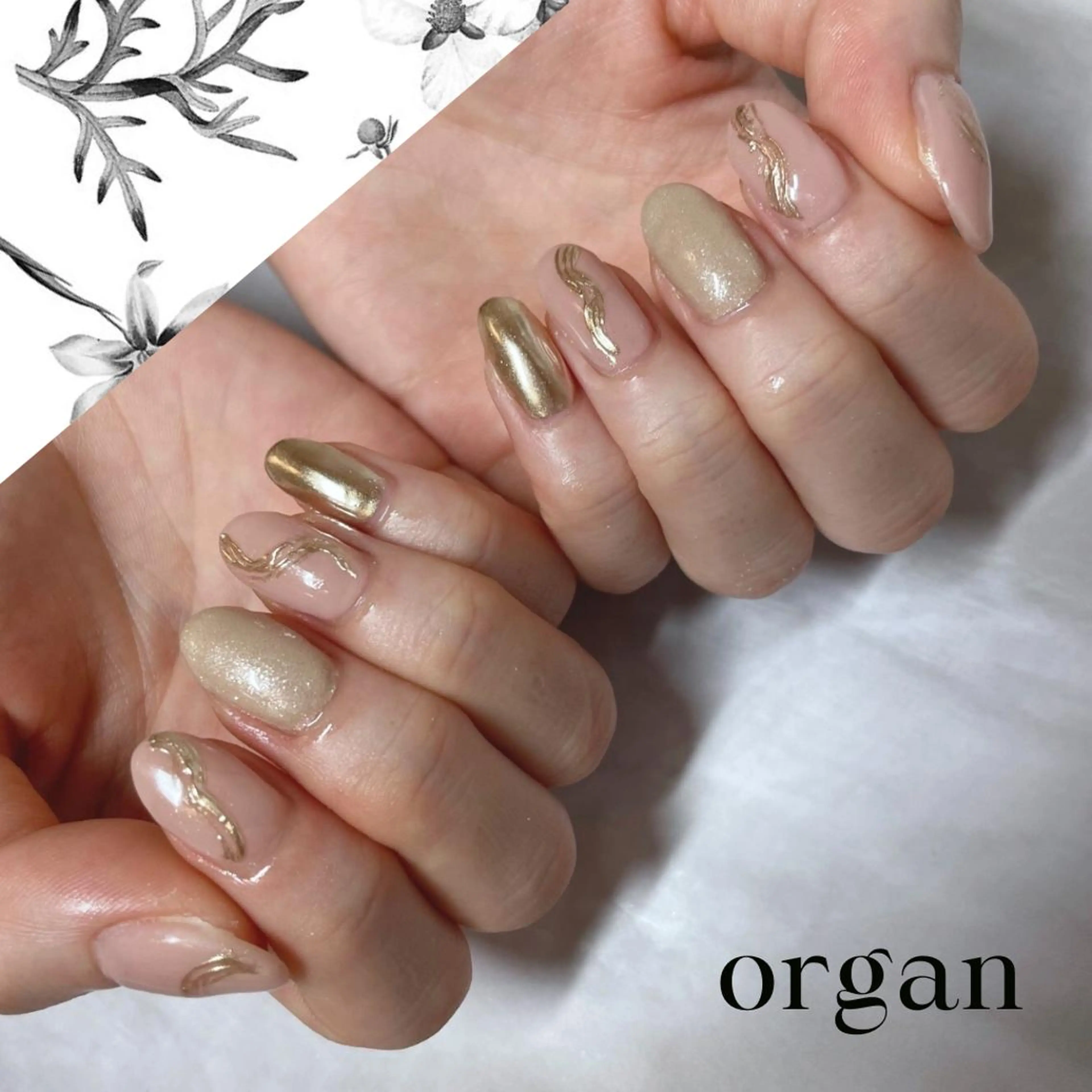 ネイル ニュアンスネイル 【ＯＲＧＡＮ】 nailのネイルデザイン
