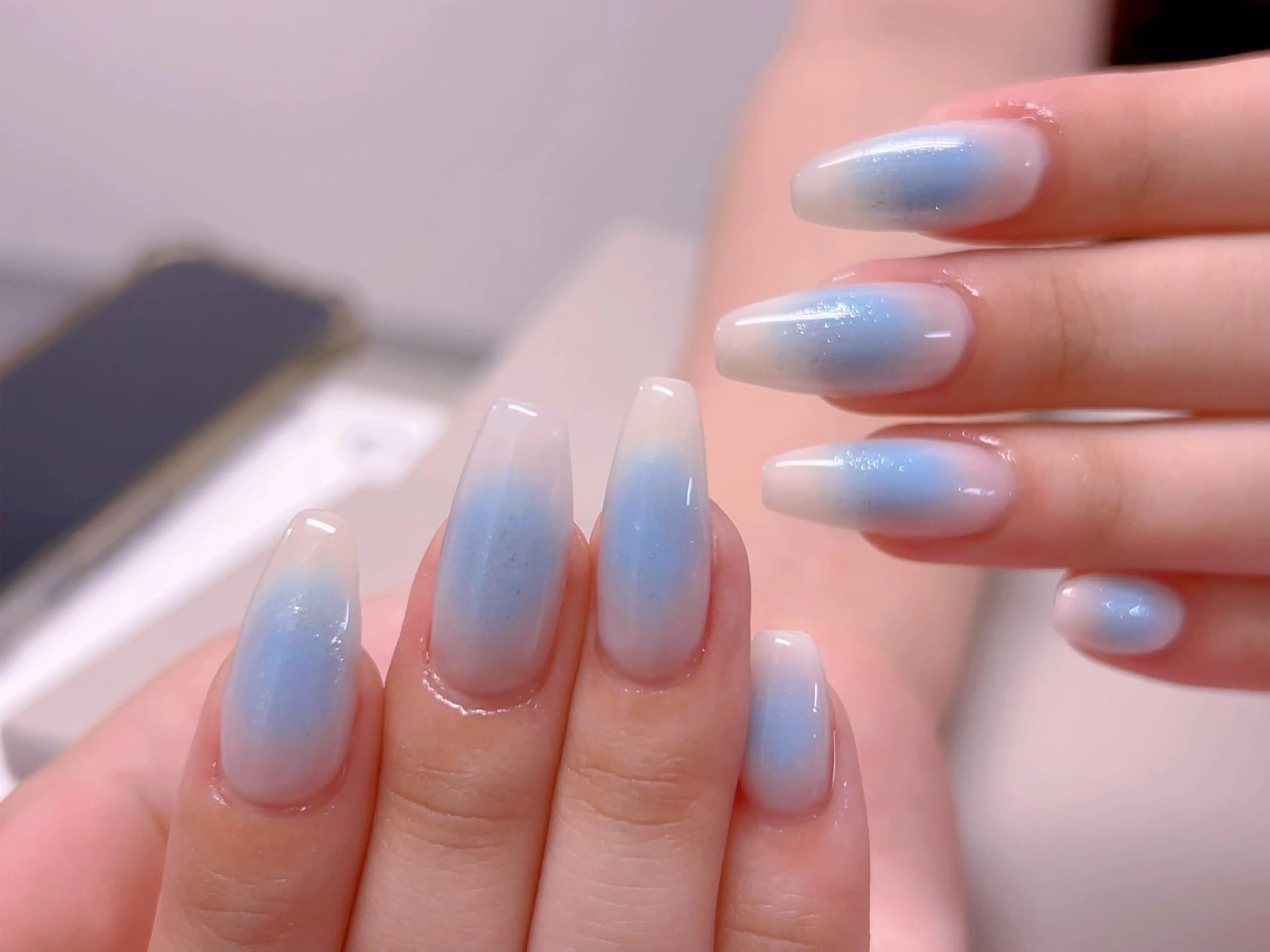 ネイル フレンチネイル ジェルネイル グラデーション 韓国ネイル マグネットネイル ハンドネイル 【長さ出し】 IRIS NAILのネイルデザイン