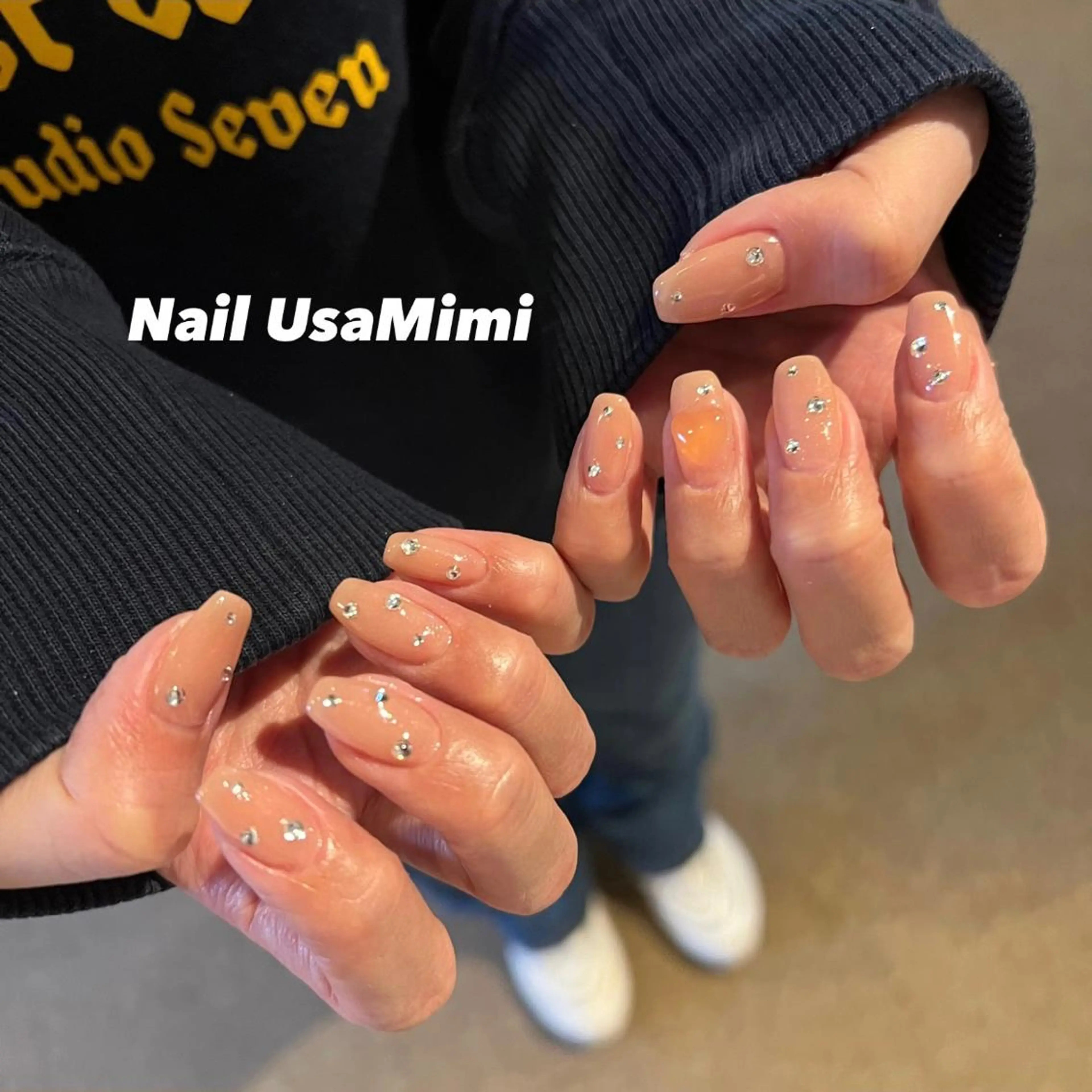 ネイル フットネイル ジェルネイル マグネットネイル 持ち込み ニュアンスネイル 本町ネイルNail UsaMimiのネイルデザイン