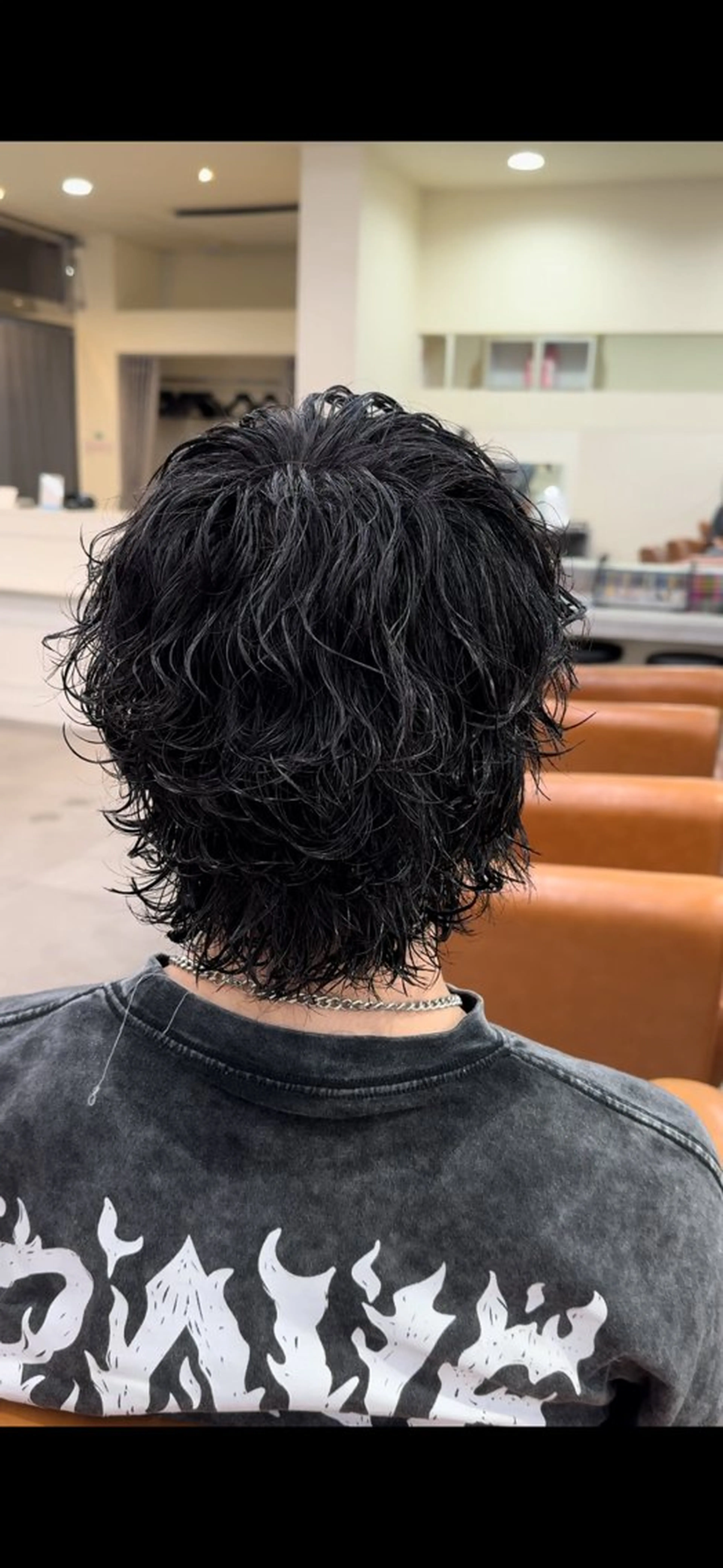 ミディアム パーマ メンズ ミディアムパーマ センターパート フェードカット マッシュ メンズパーマ カット パーマ パーマ/京都駅 /メンズ/藤井 翔のヘアスタイル