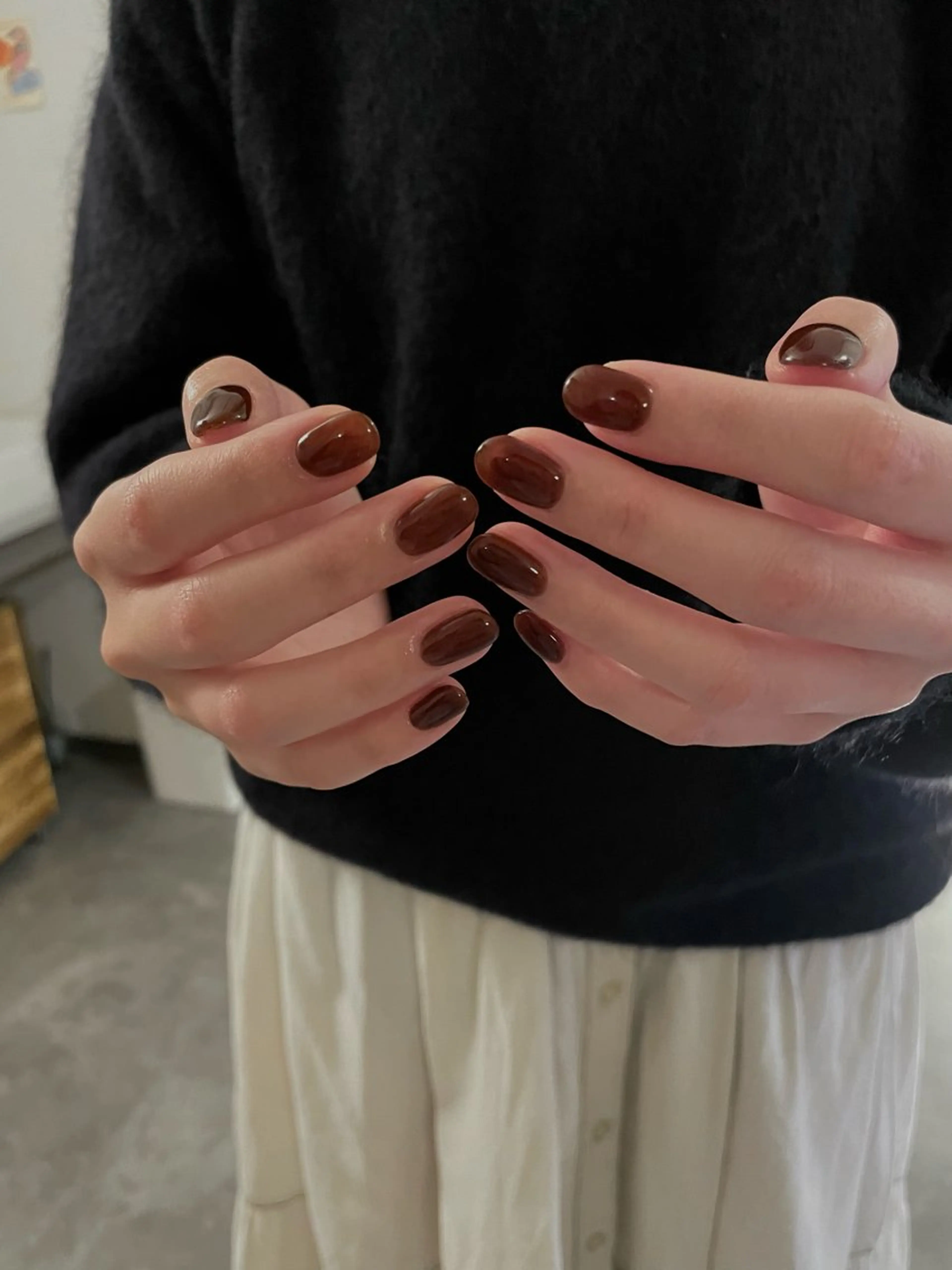 ネイル ボルドー ブラウン ハンドネイル roof nailのネイルデザイン