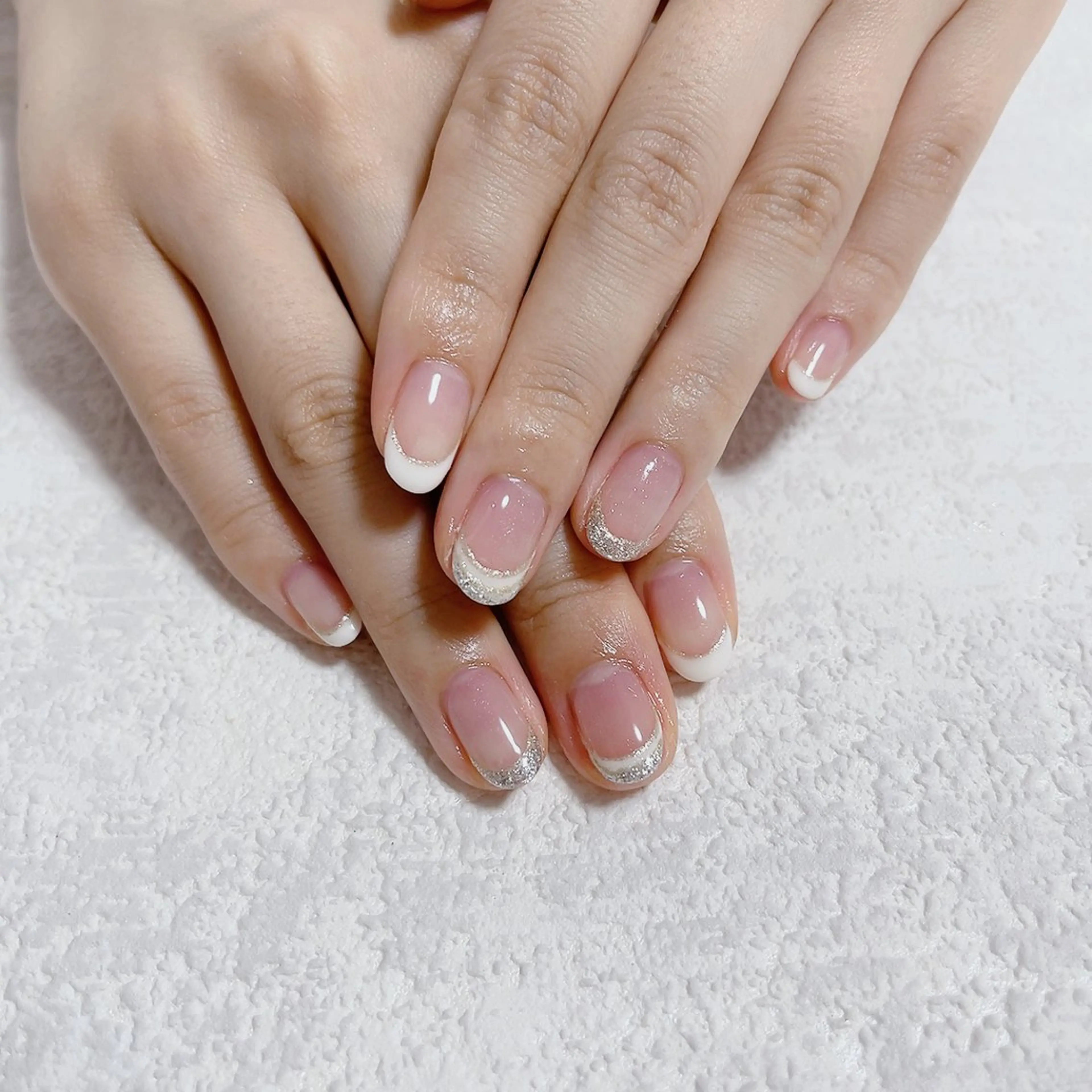 ネイル フットネイル フレンチネイル ジェルネイル メンズネイル 斜めフレンチ kiki nail たまプラーザのネイルデザイン