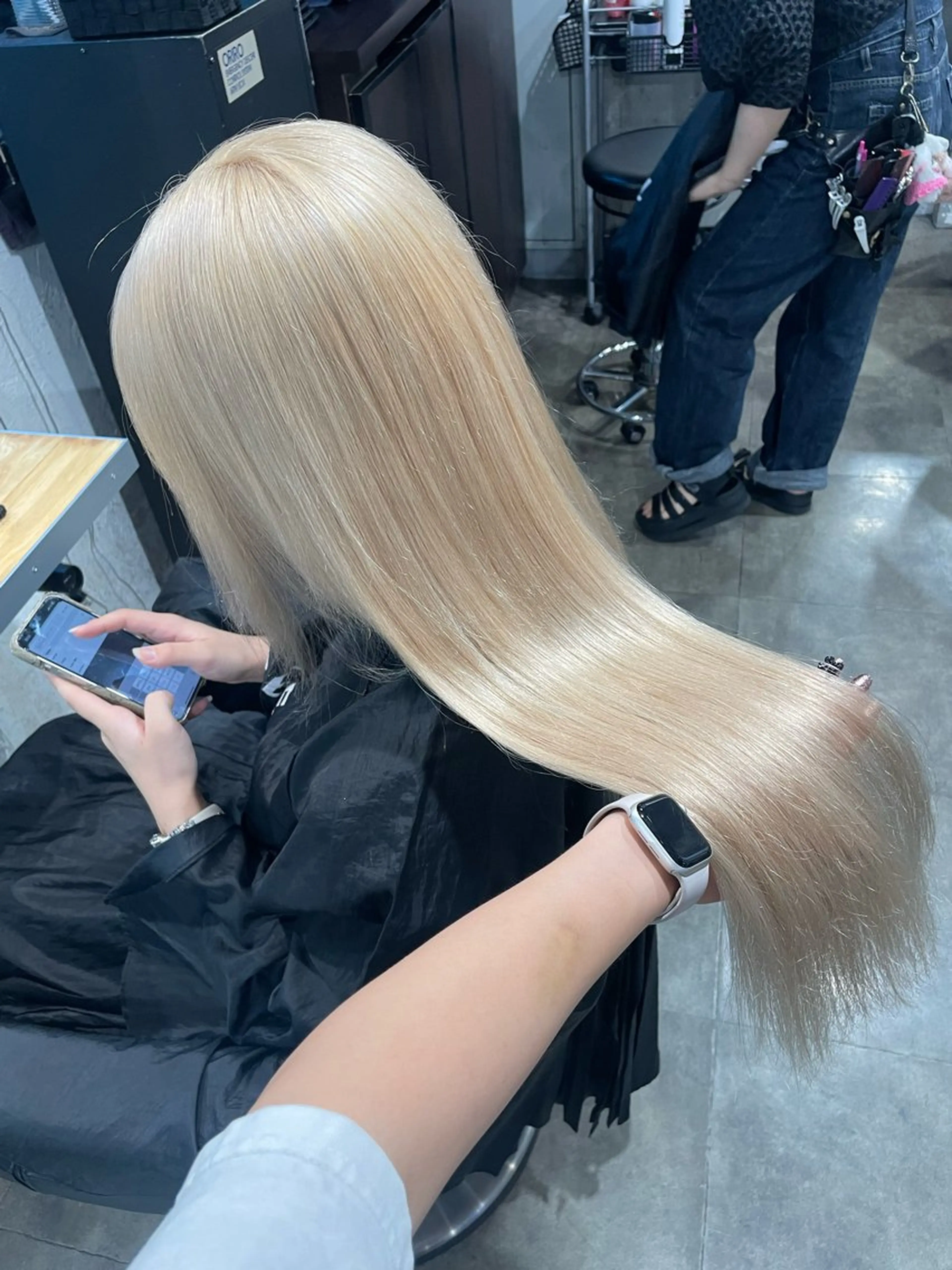 ロング カラー ヘアカラー ハイトーンブロンド 横浜💞ミオのヘアスタイル