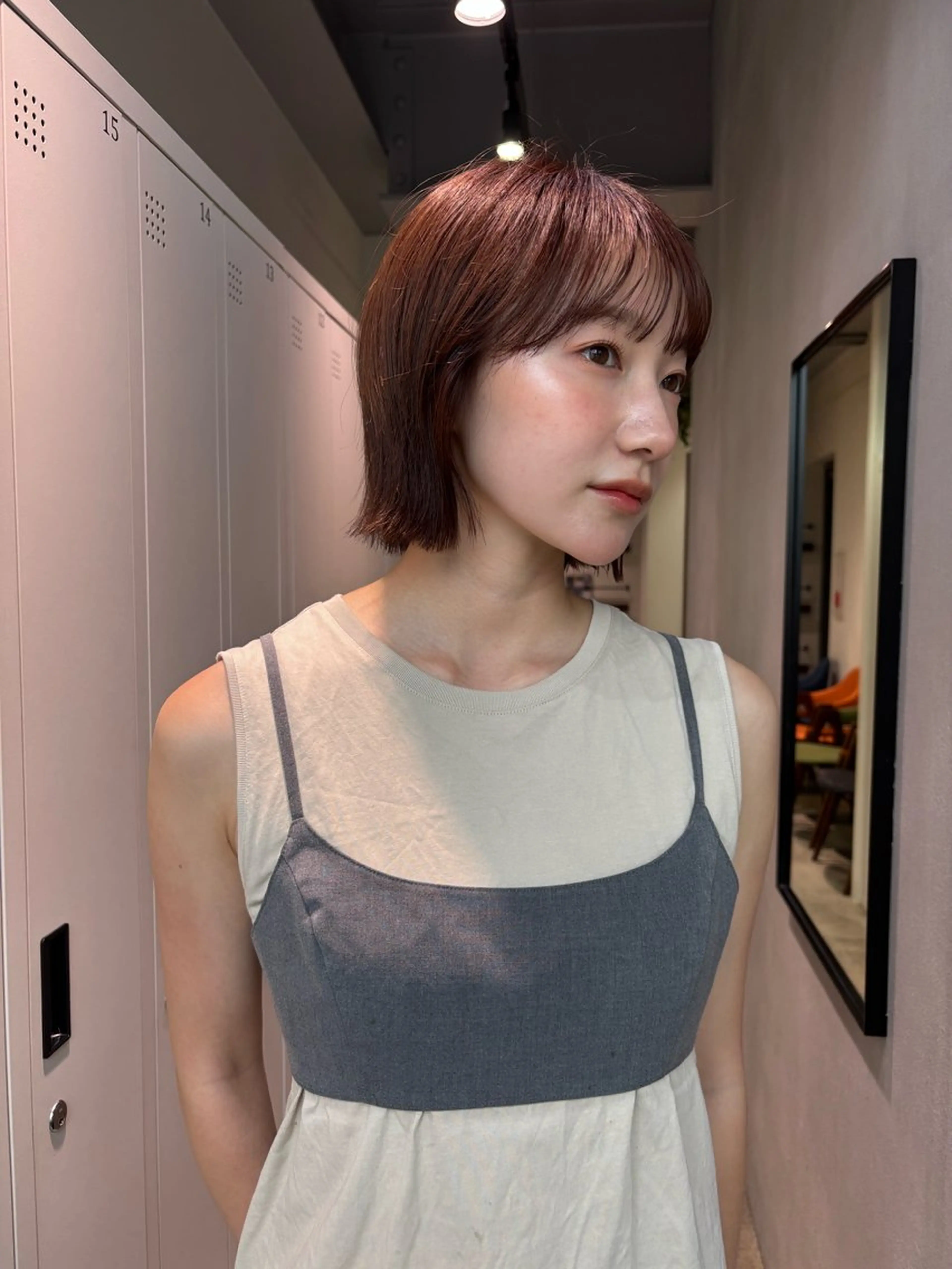 ミディアム ヘアカラー トリートメント saki‪🌱‬♡ /髪質改善カラーのヘアスタイル