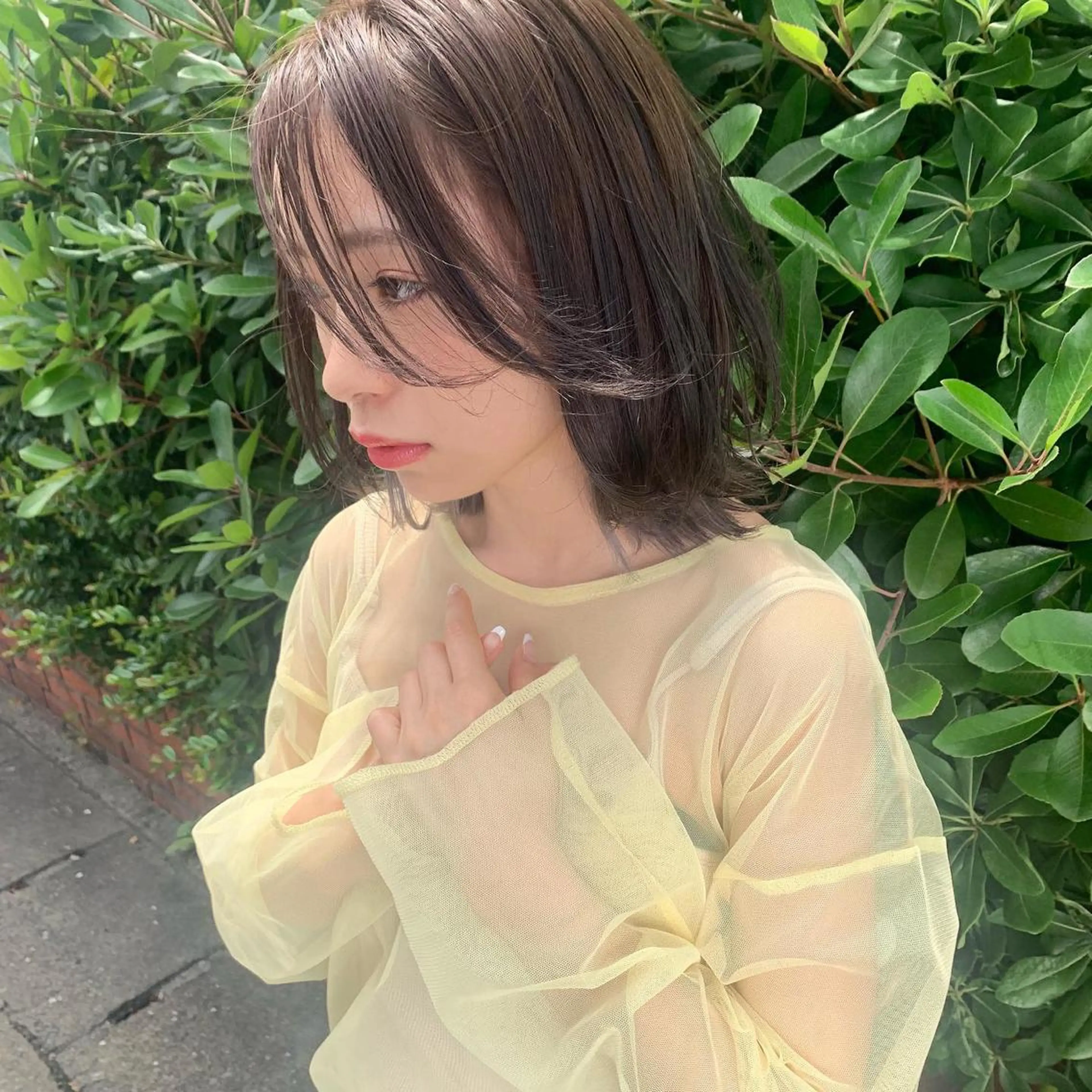 ミディアム カラー カット 西新/siohair 似合わせ/石尾刻矢のヘアスタイル